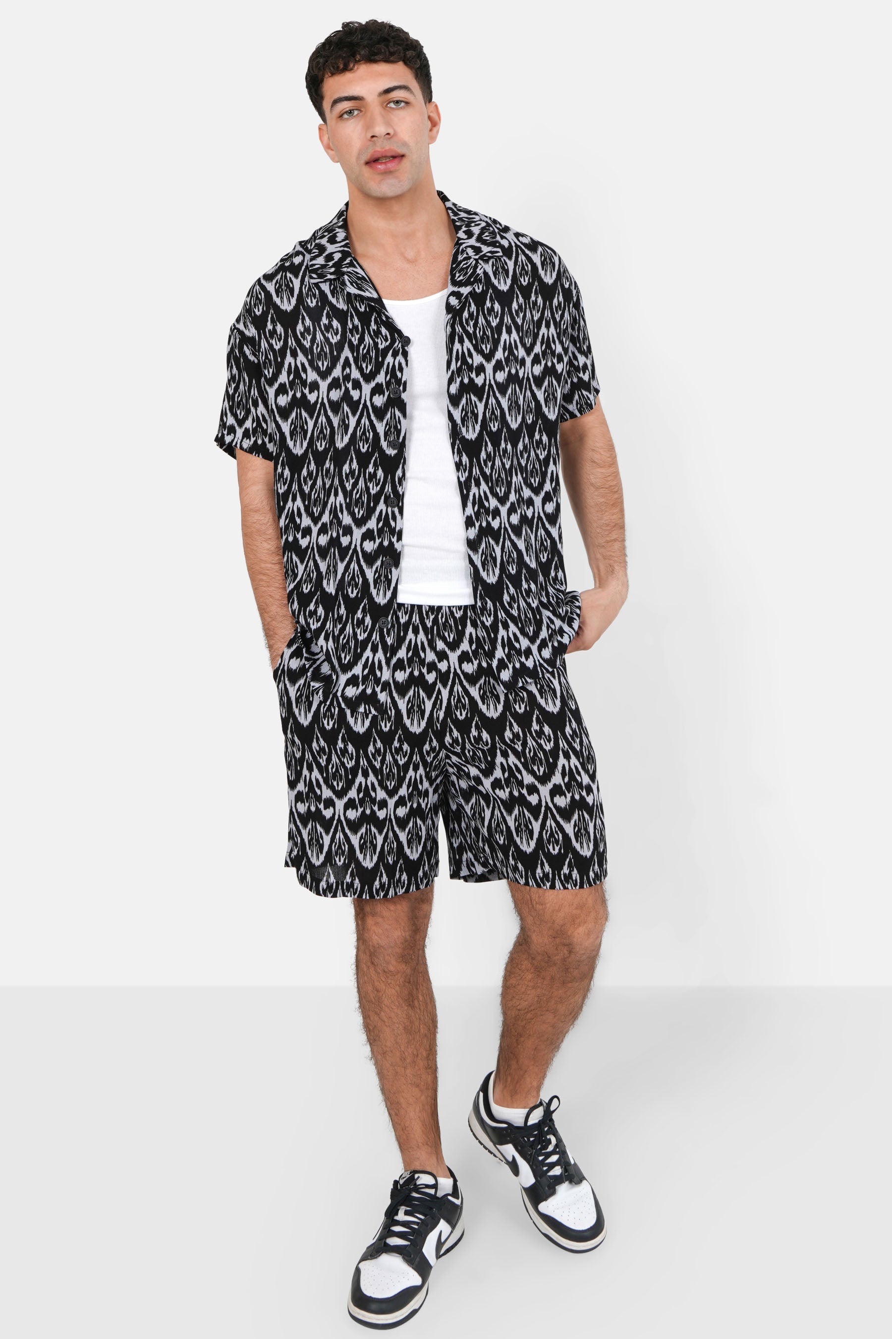 Aztec fluid shirt Black