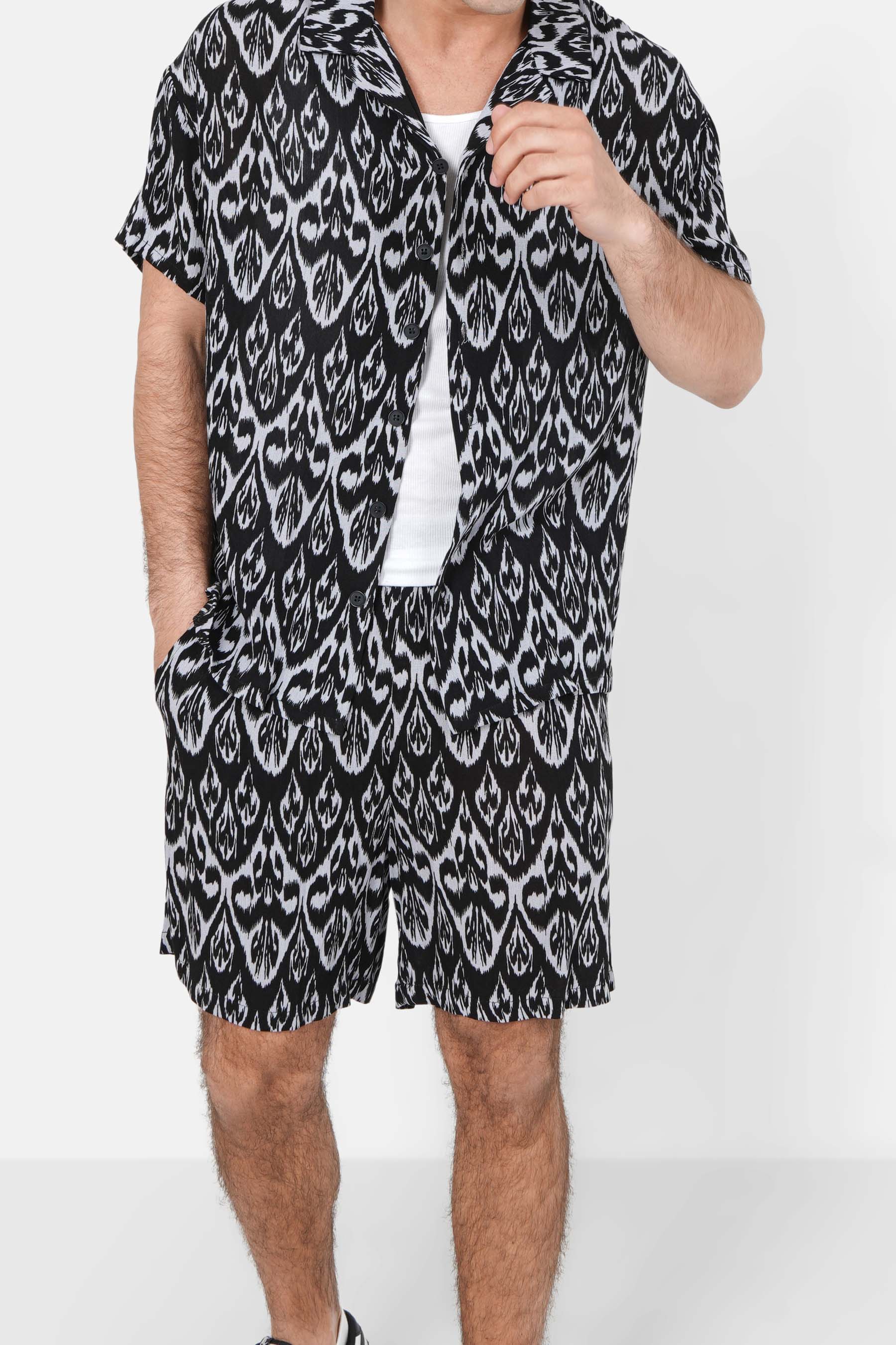 Short motif aztèque Noir