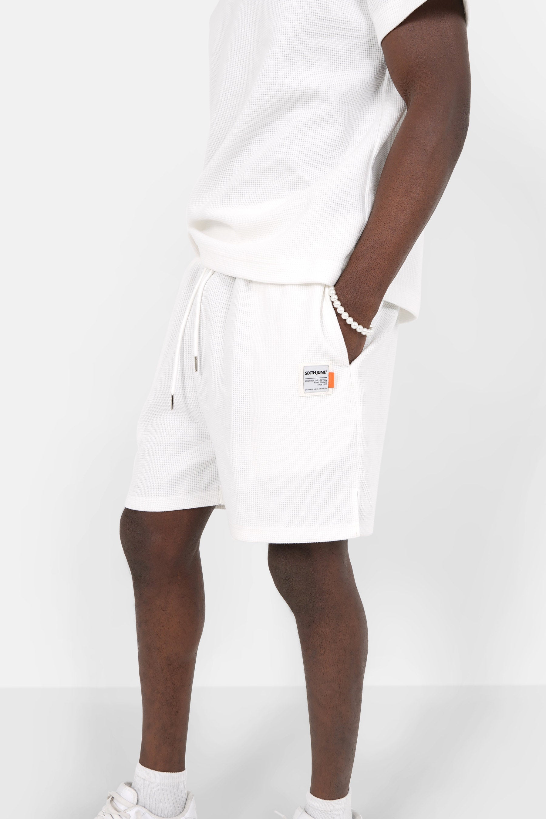 Short gaufré Blanc