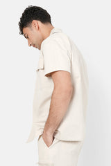 Chemise utilitaire manches courtes Beige