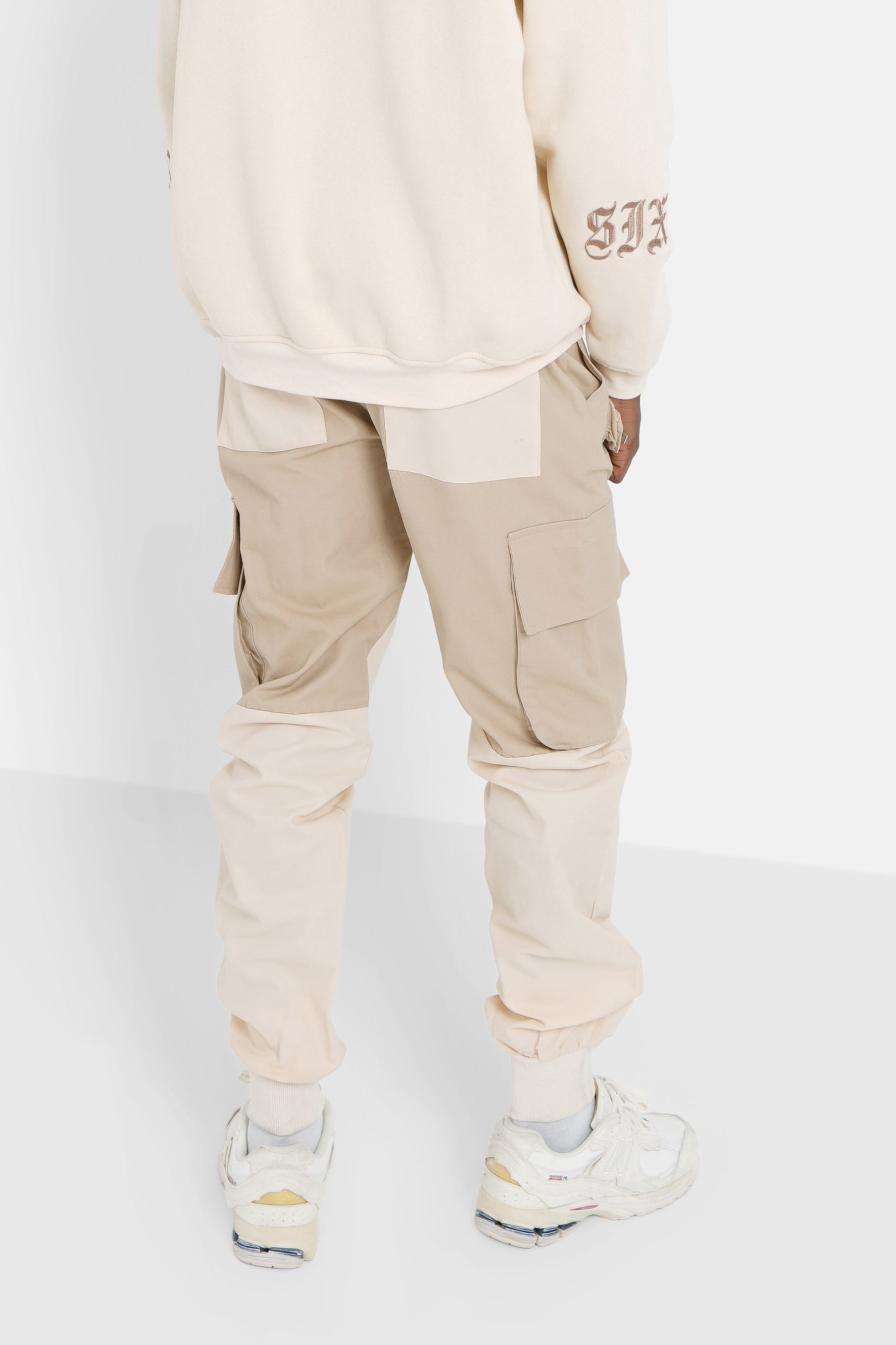 Sixth June - Pantalon cargo bicolore Beige
