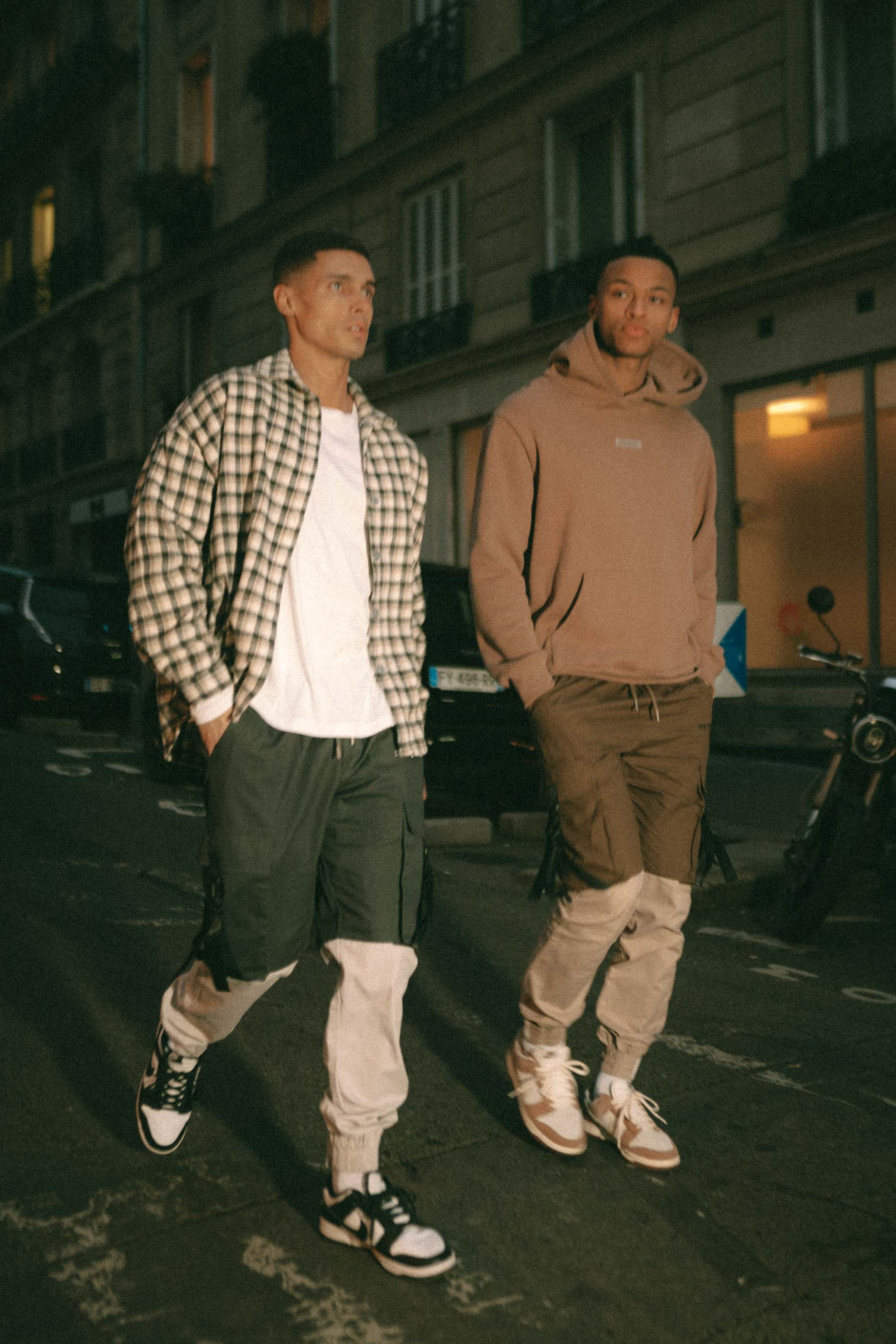 Sixth June - Pantalon cargo bicolore sangles Noir