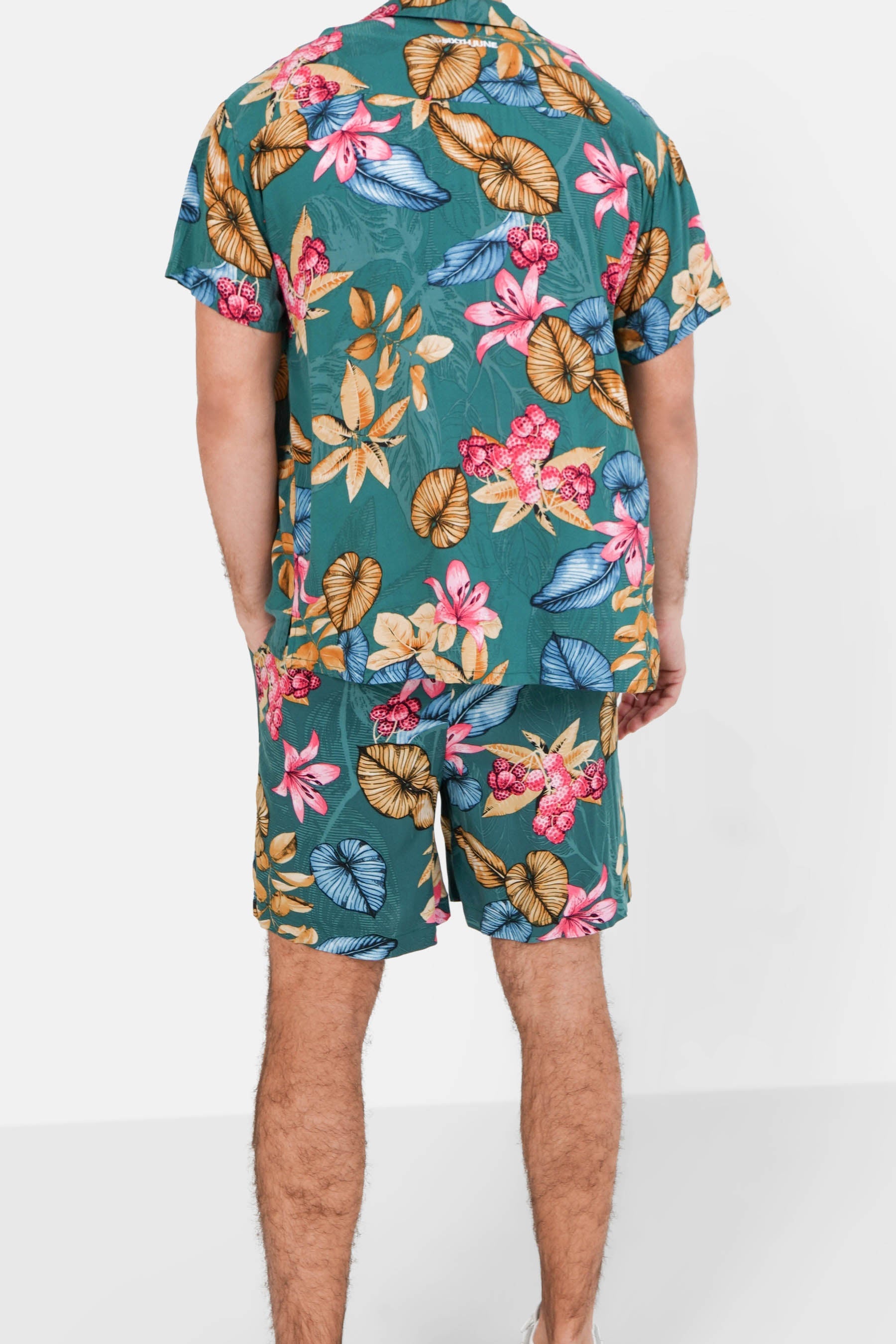 Short fluide fleuri Vert