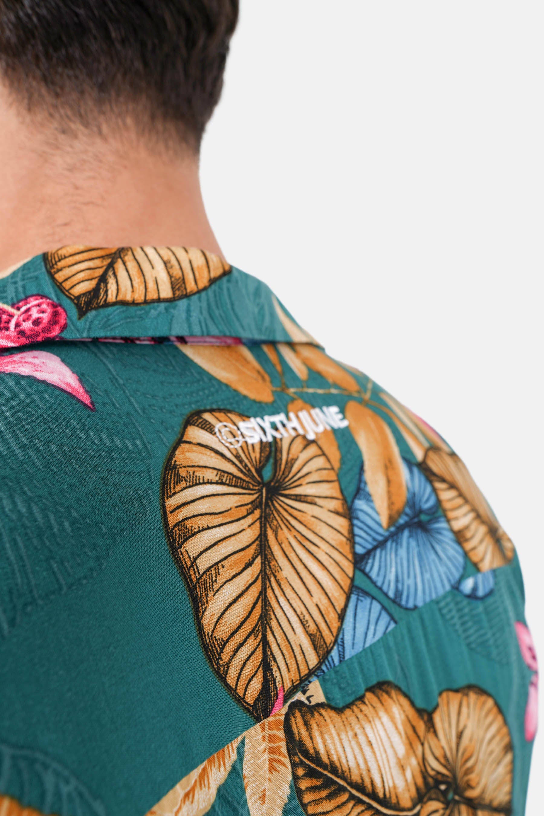 Flowered fluid shirt Green