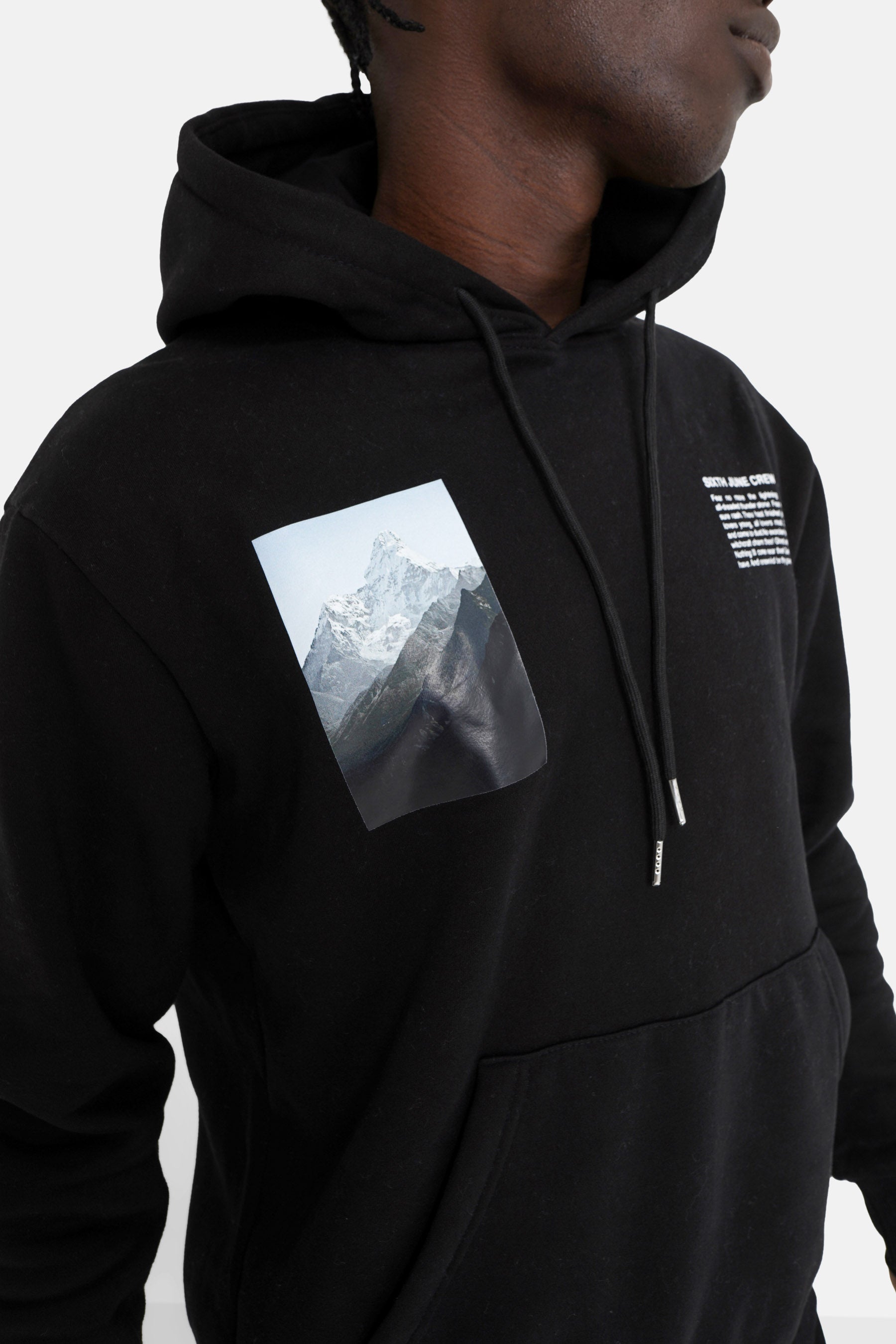 Sixth June - Sweat capuche moodboard dos Noir