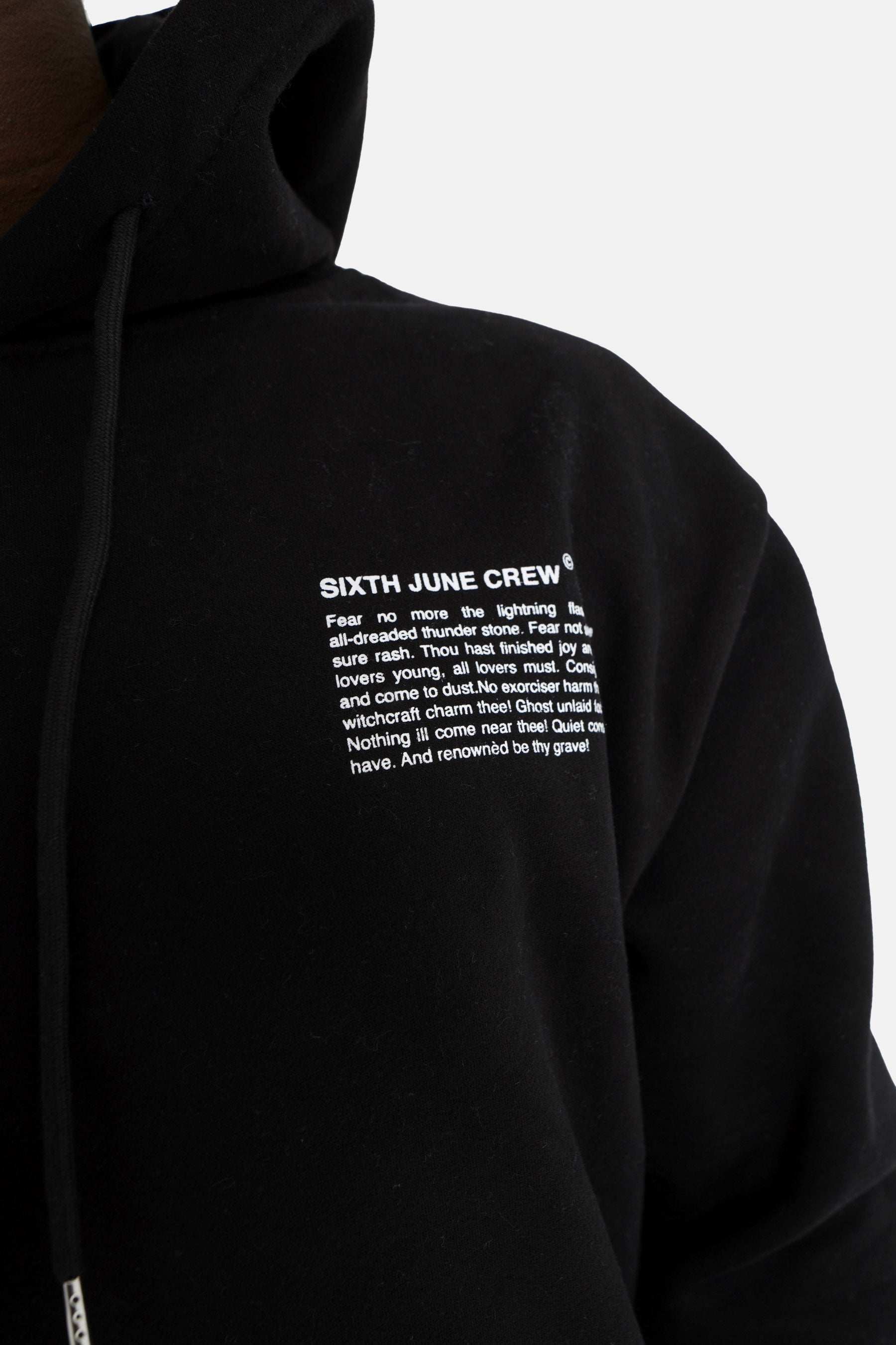 Sixth June - Sweat capuche moodboard dos Noir