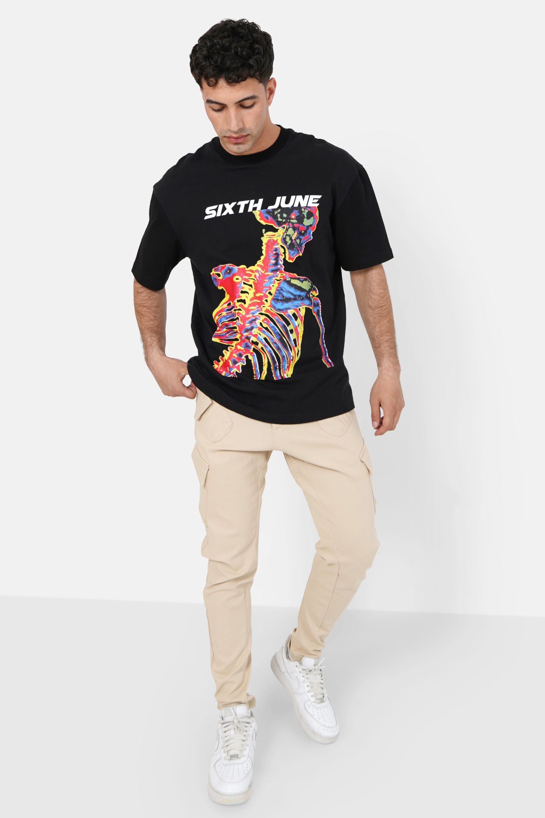 Pantalon cargo poches avant Beige