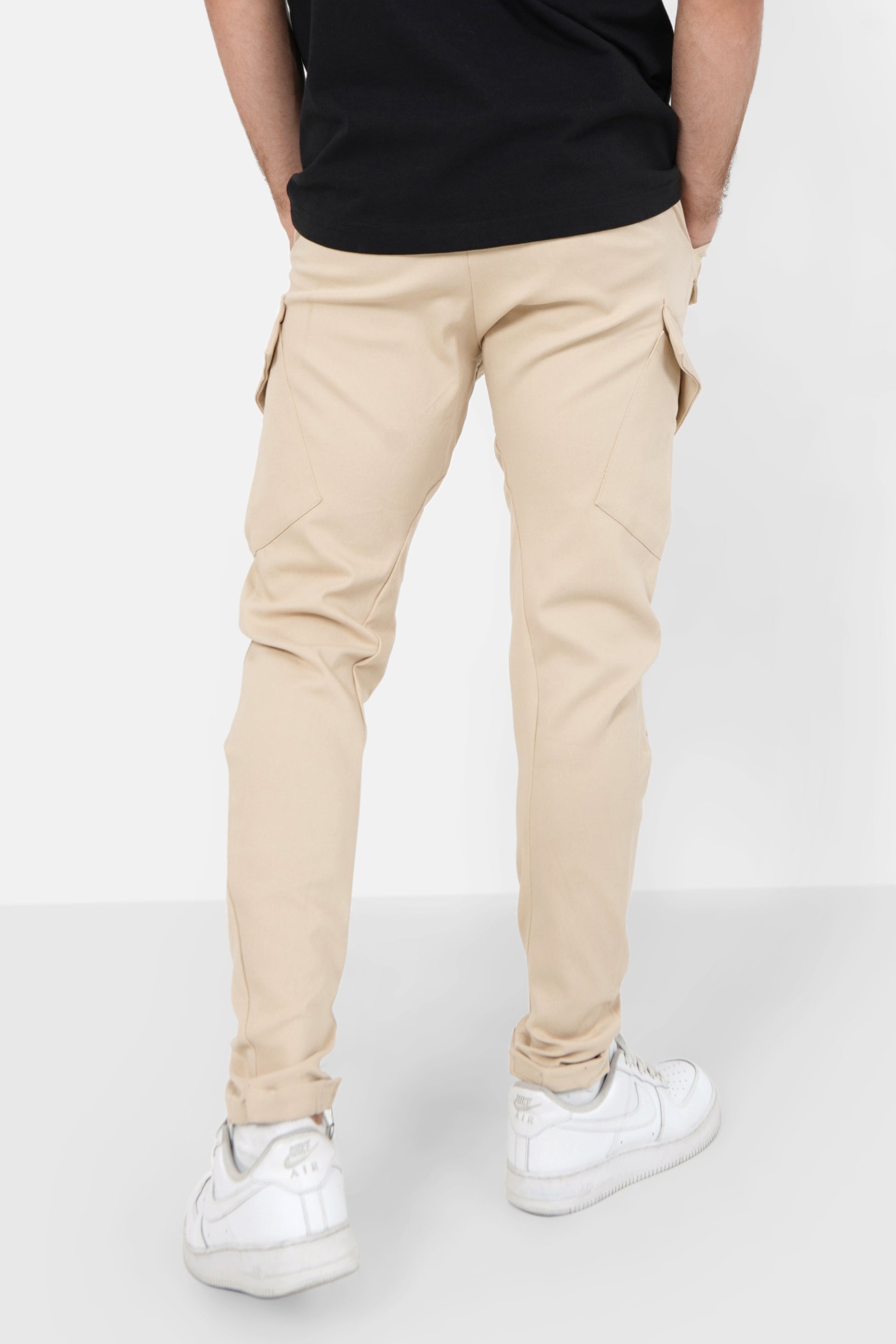 Pantalon cargo poches avant Beige