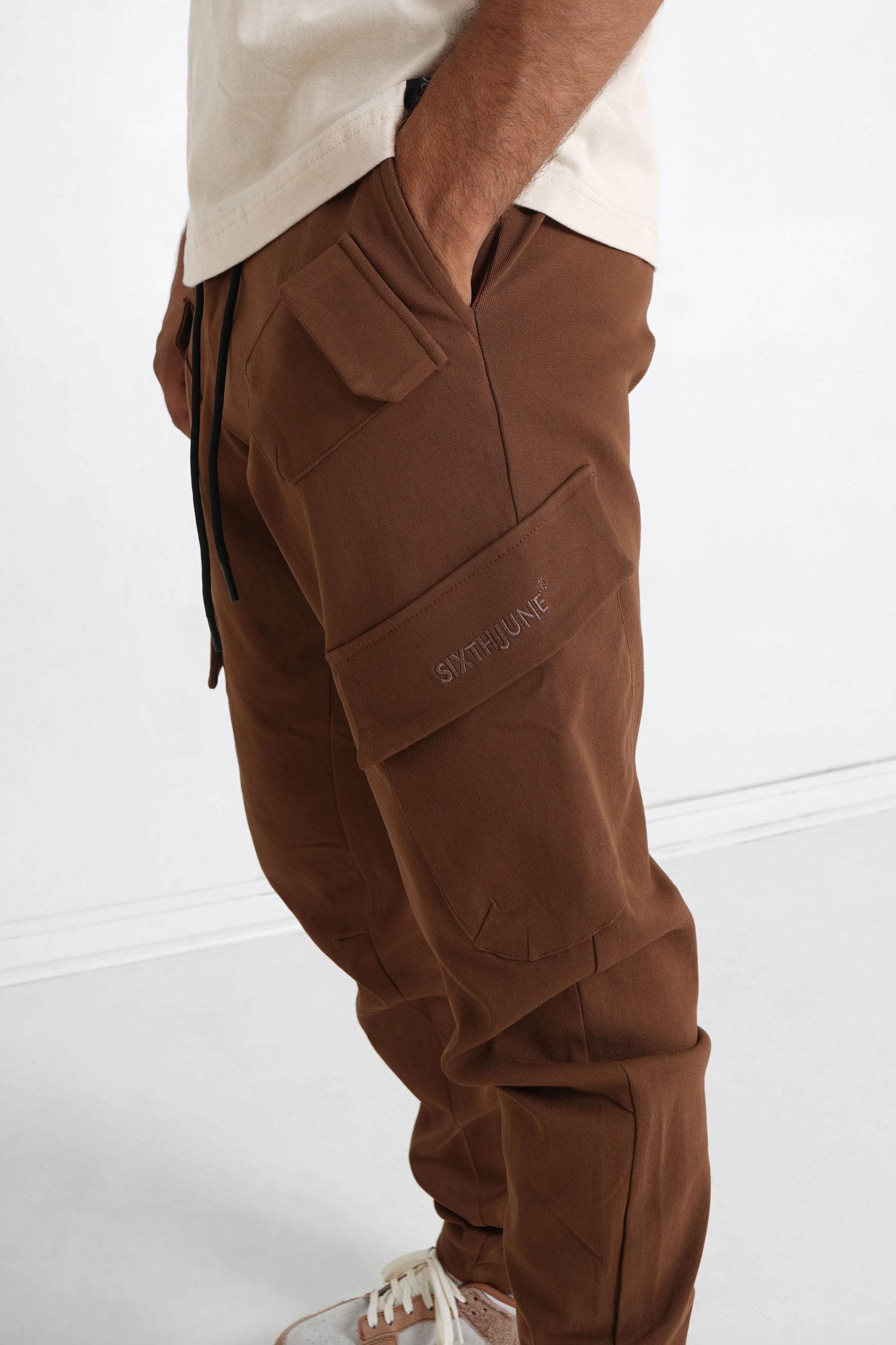 Sixth June - Pantalon cargo poches avant Marron foncé