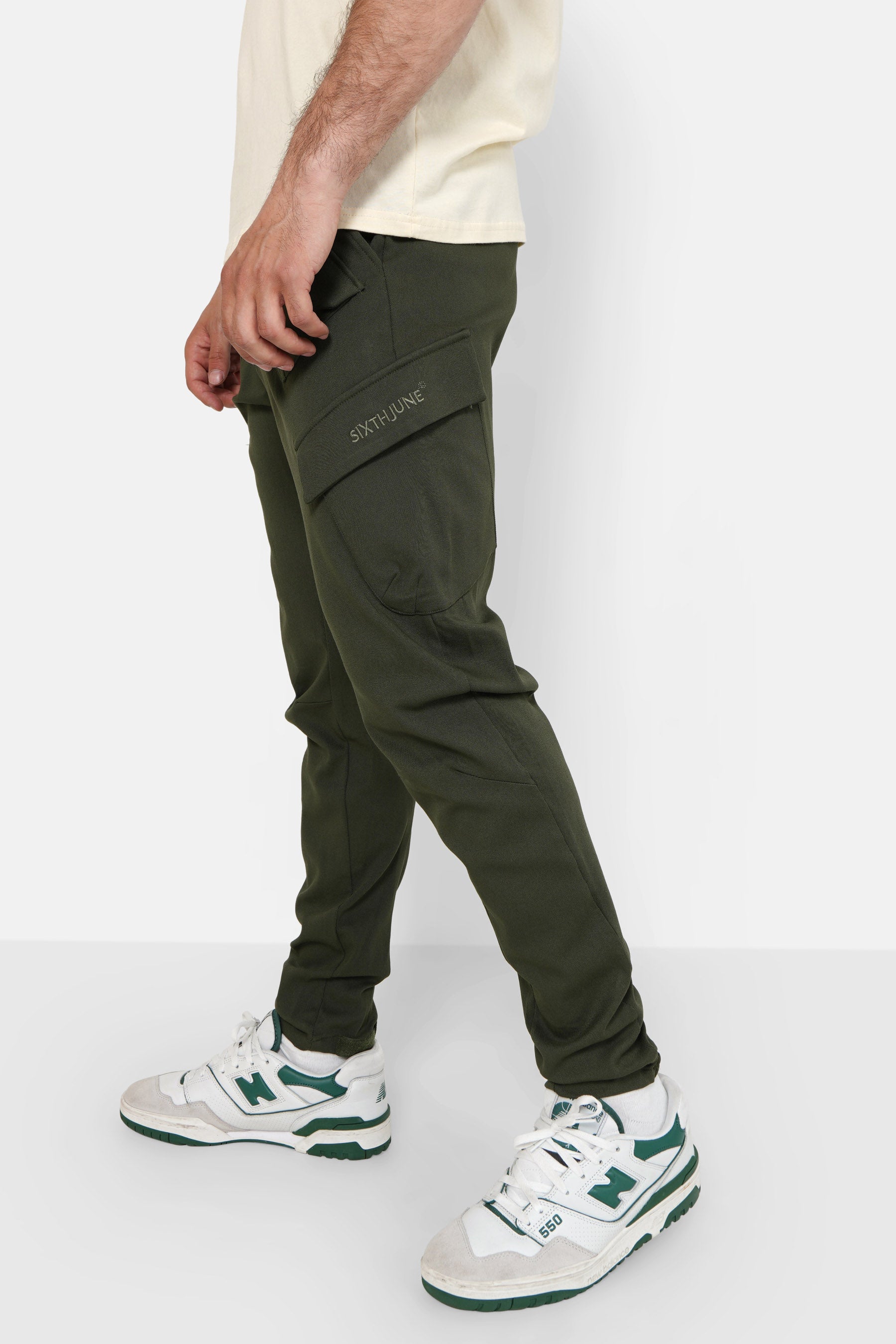 Pantalon cargo poches avant Vert kaki