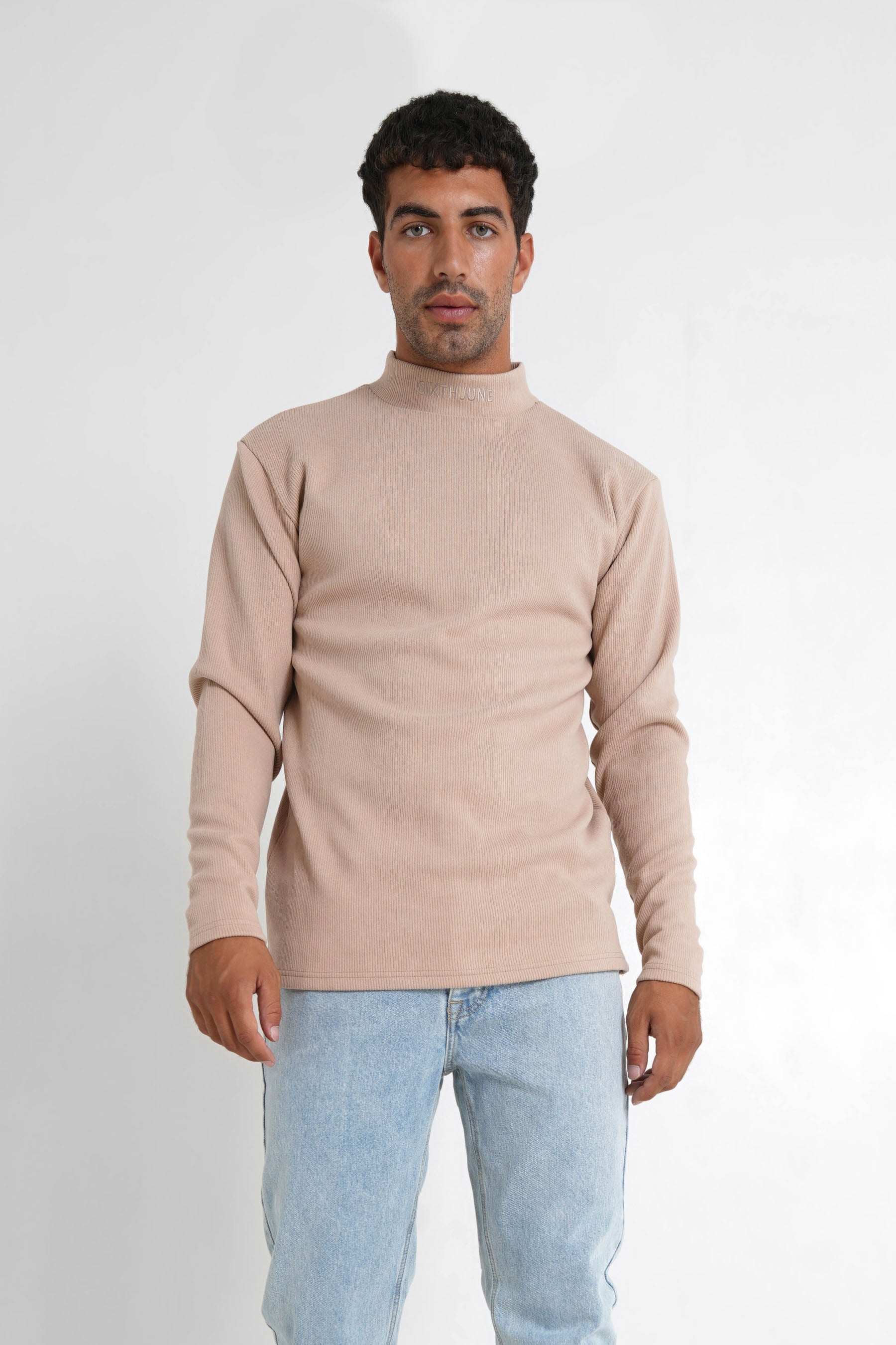 Sixth June - Pull maille logo brodé Beige