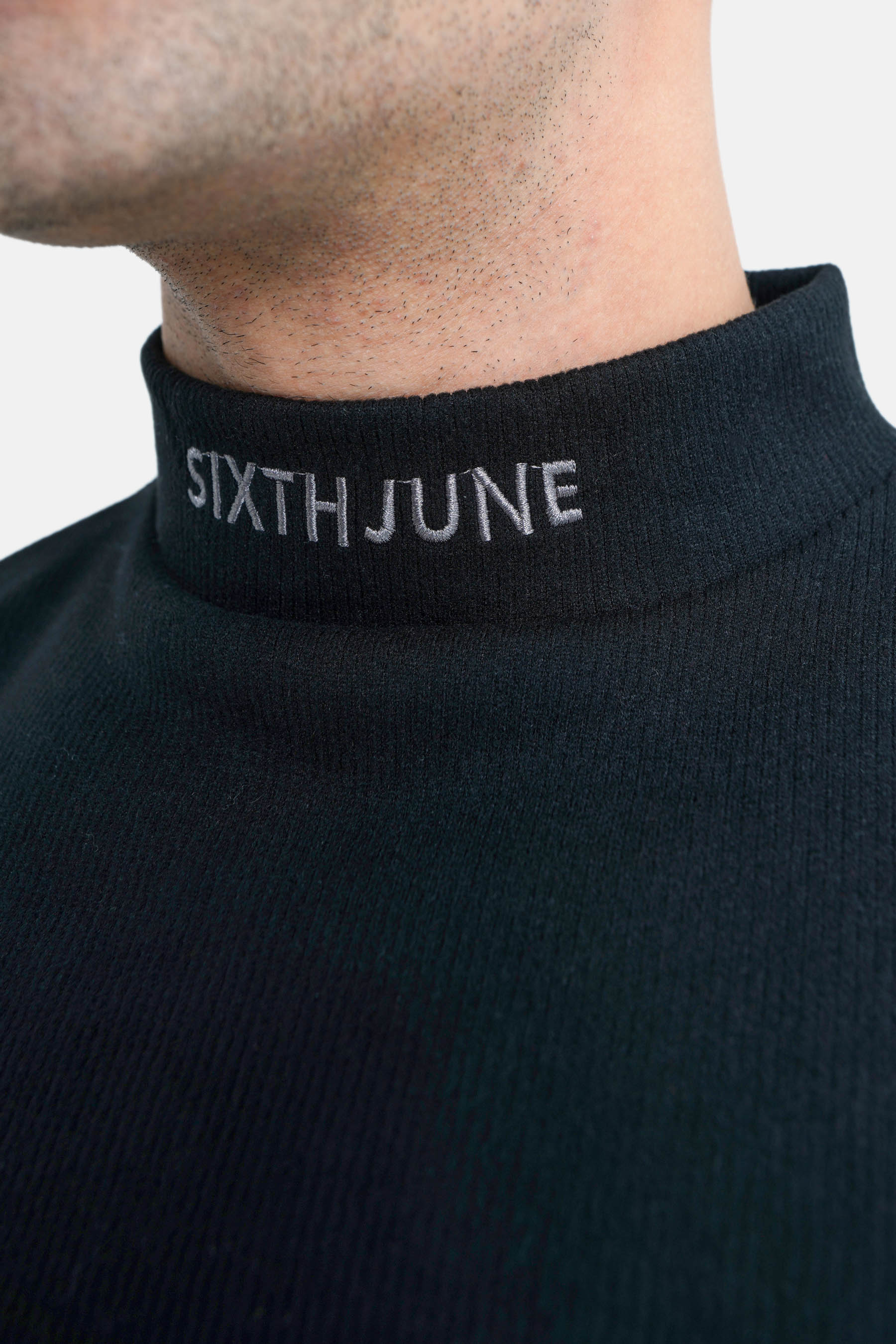 Sixth June - Pull maille logo brodé Noir