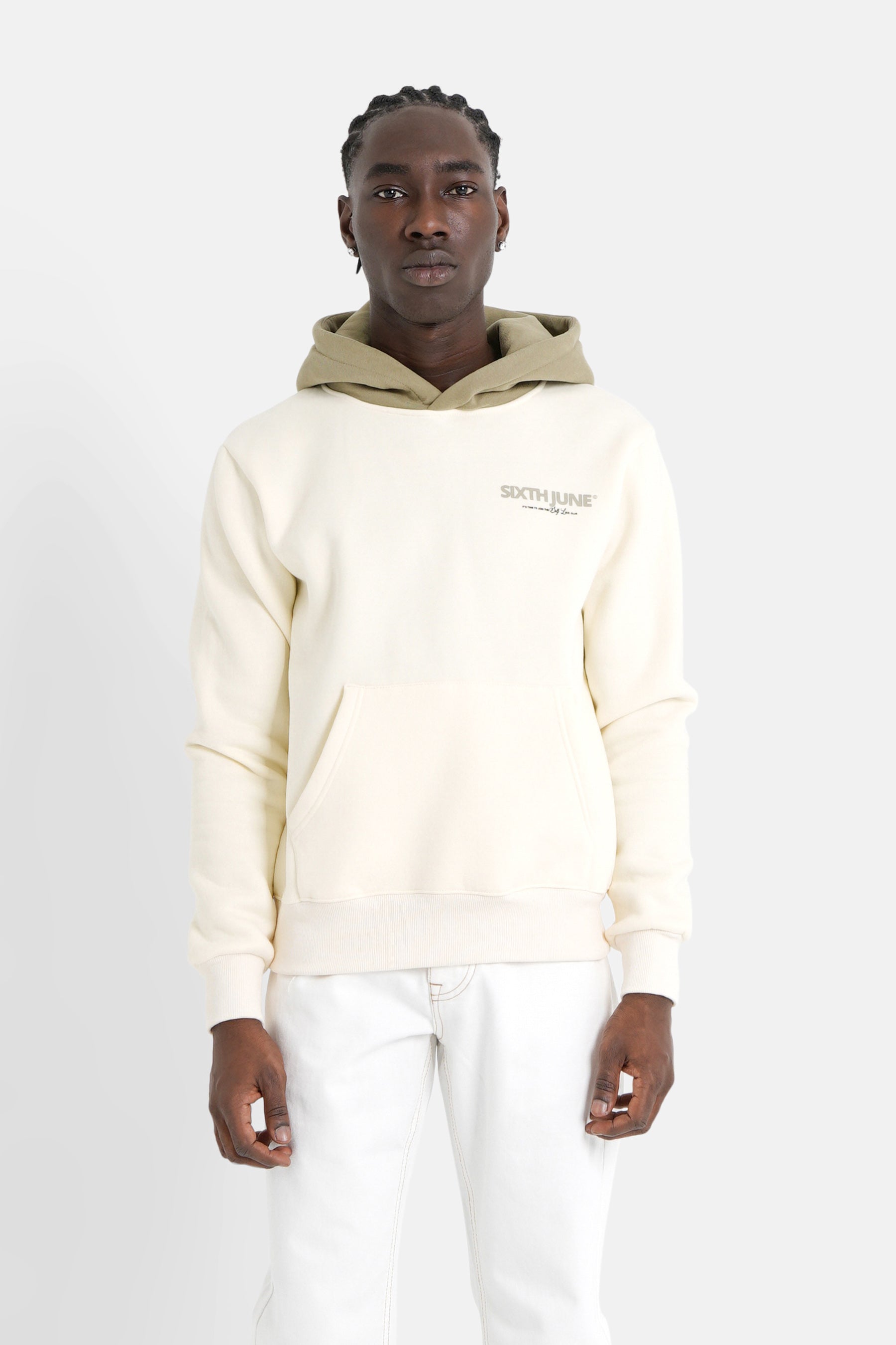 Sixth June - Sweat capuche self love club Jaune clair