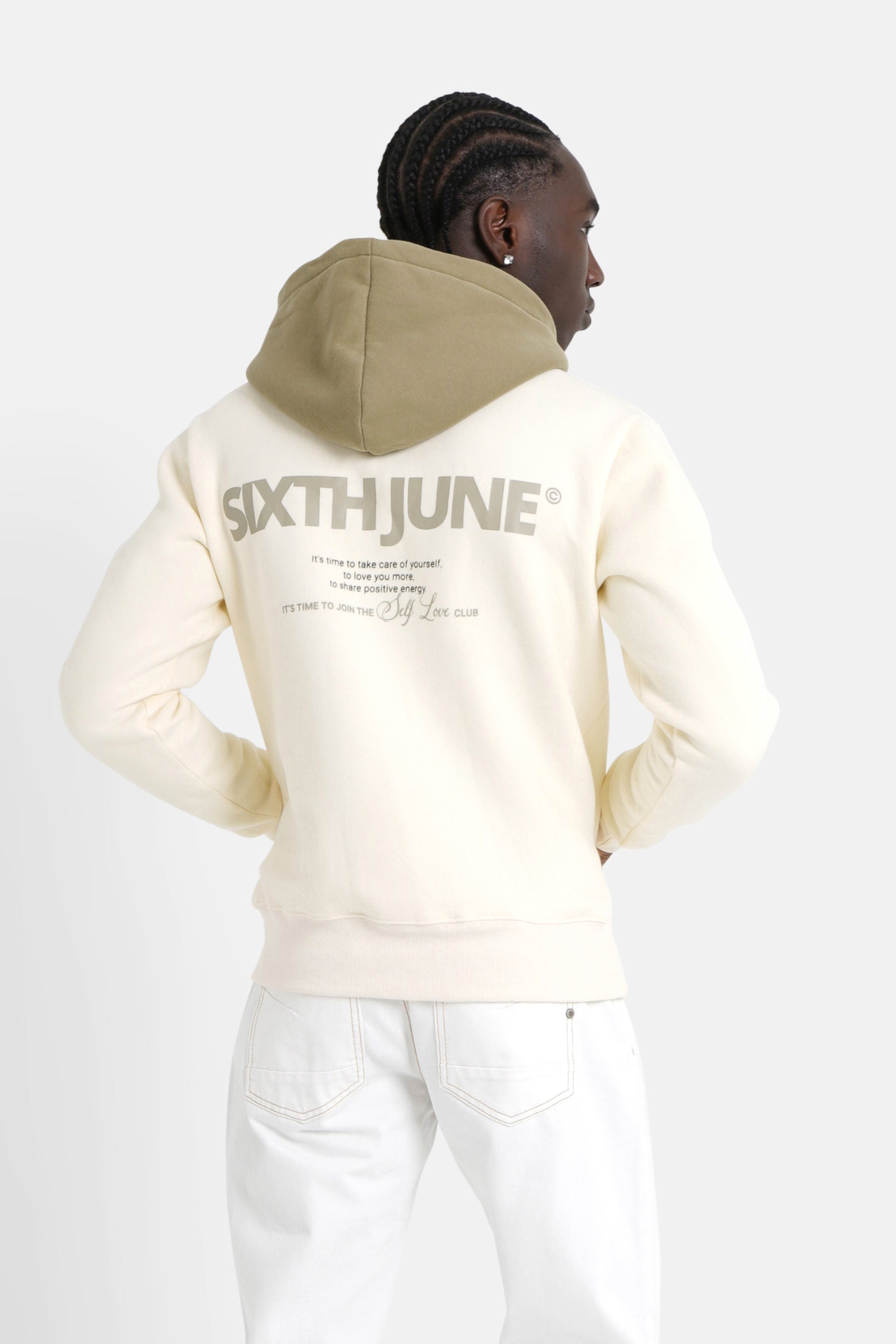 Sixth June - Sweat capuche self love club Jaune clair