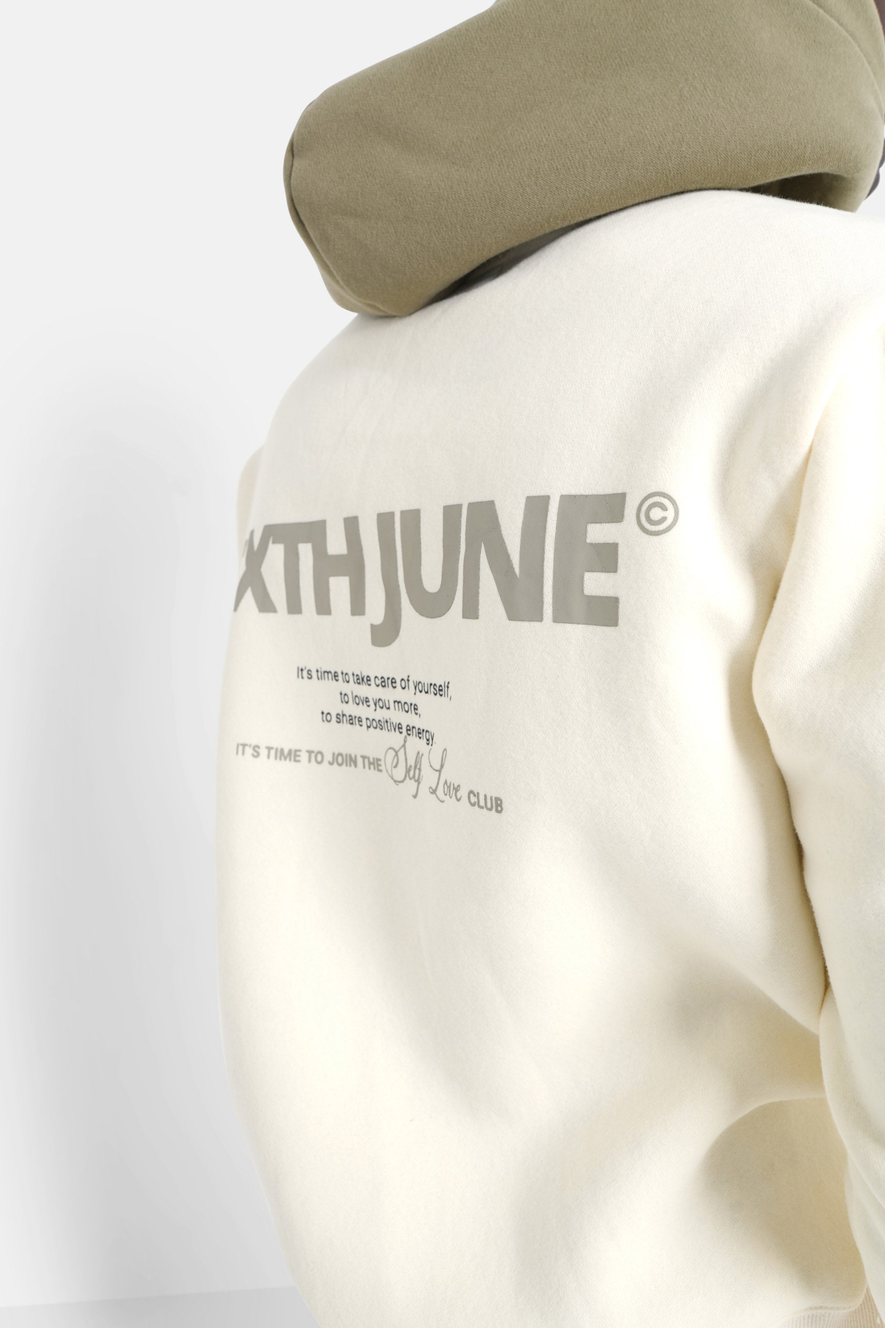 Sixth June - Sweat capuche self love club Jaune clair