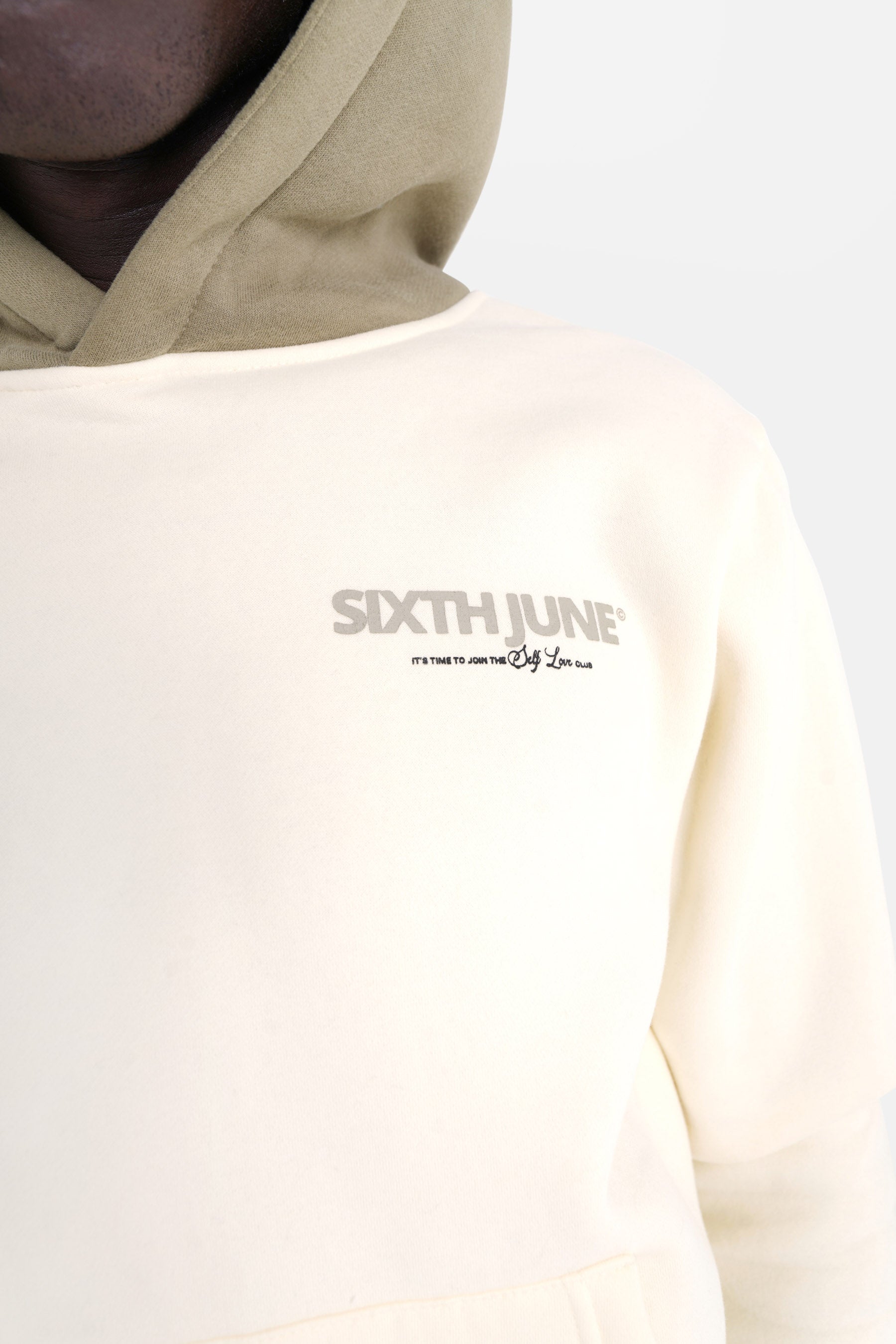 Sixth June - Sweat capuche self love club Jaune clair