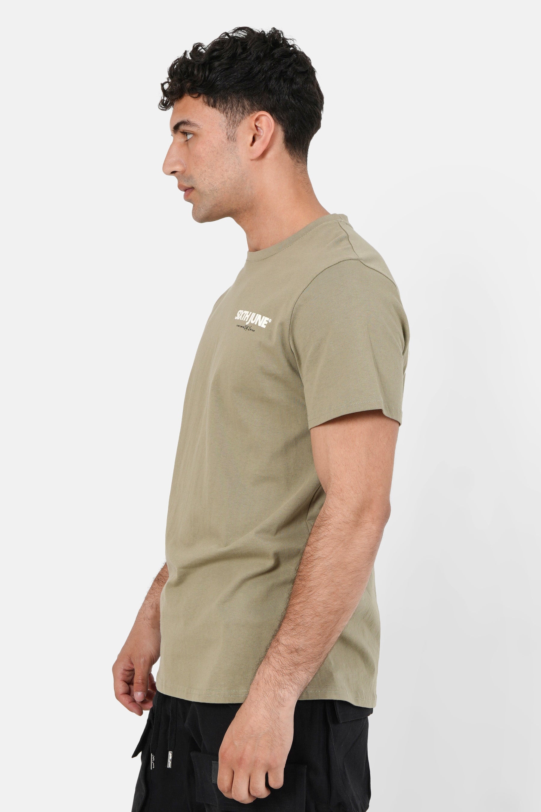 T-shirt self love club Vert kaki