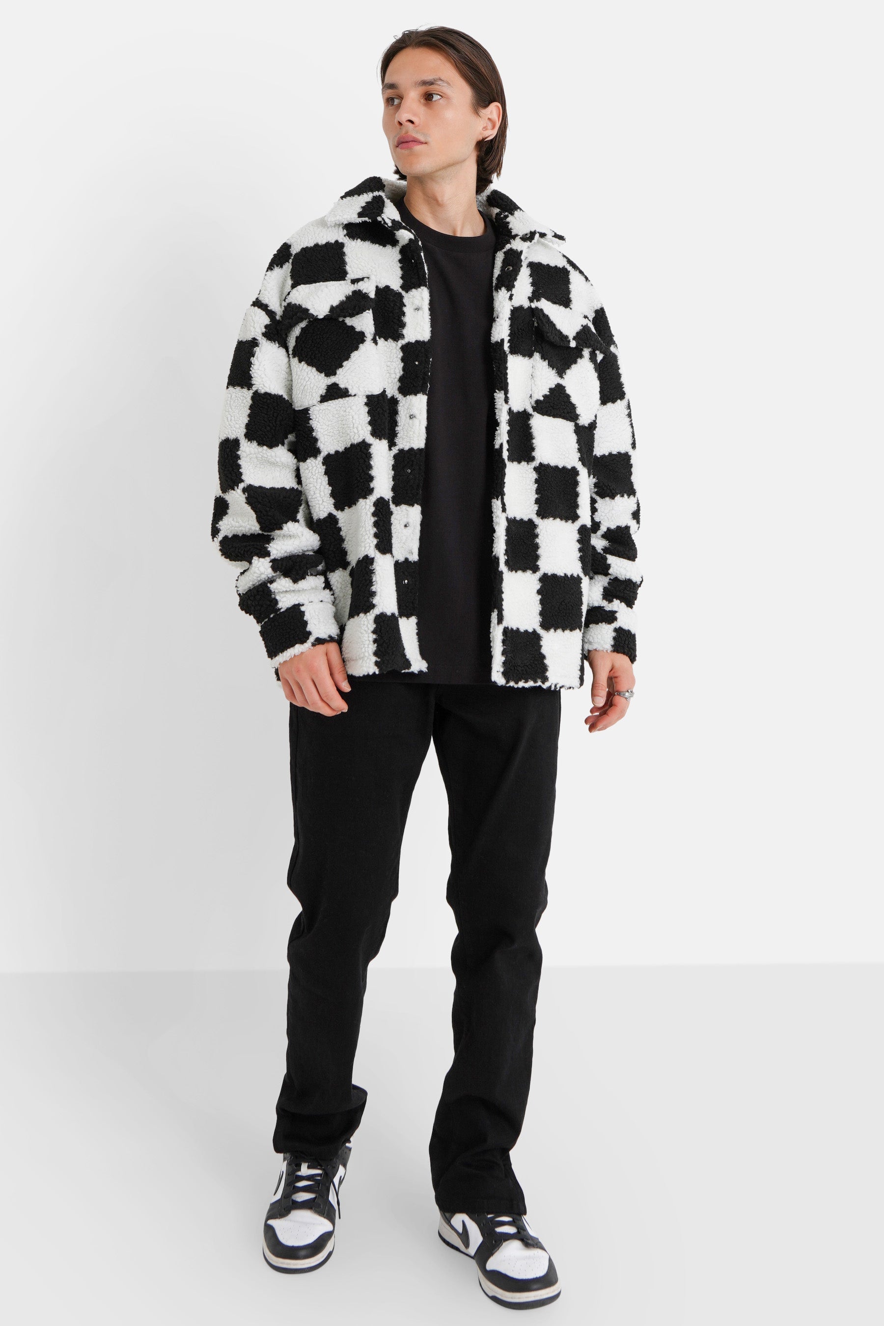 Sixth June - Veste sherpa damier Noir