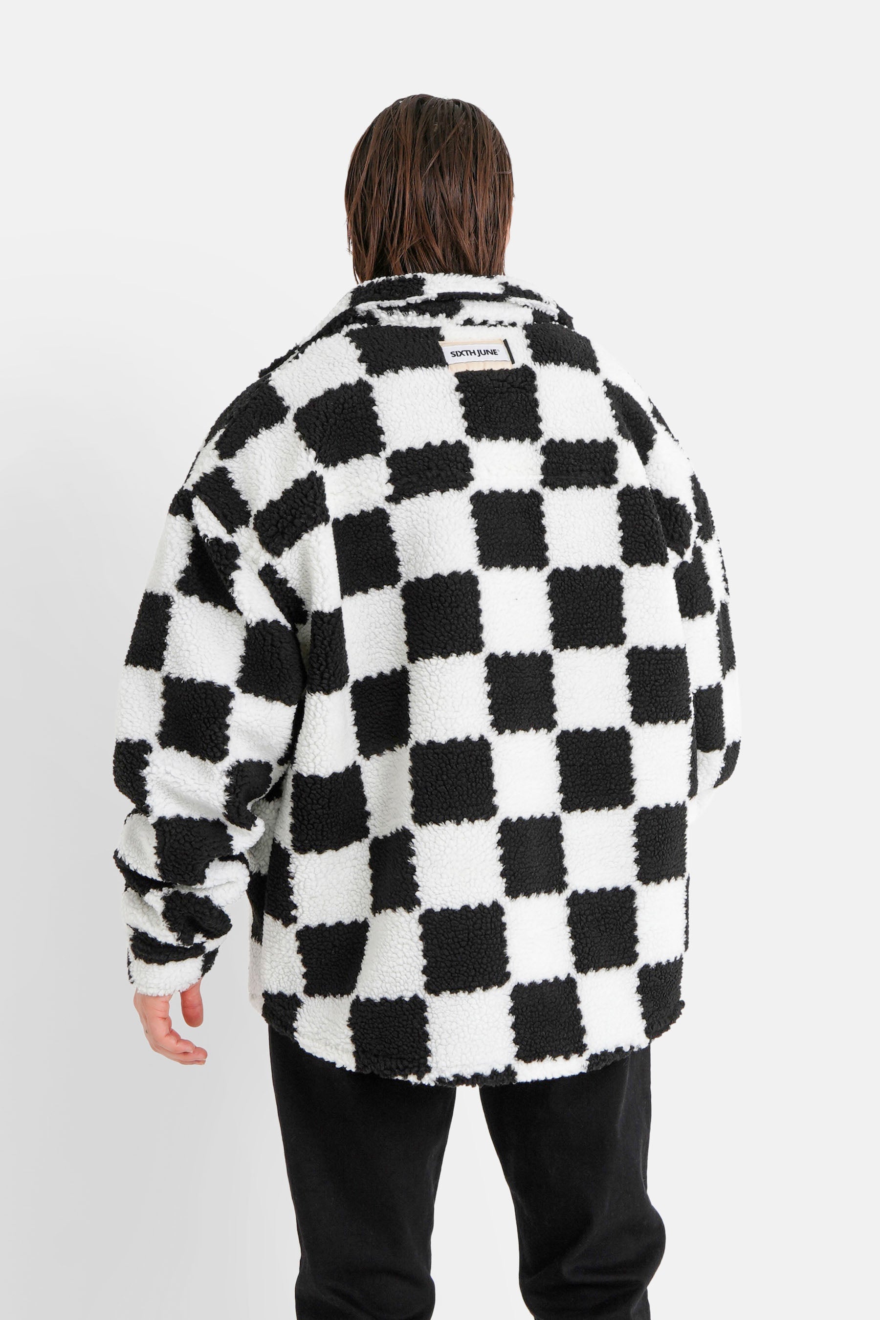 Sixth June - Veste sherpa damier Noir