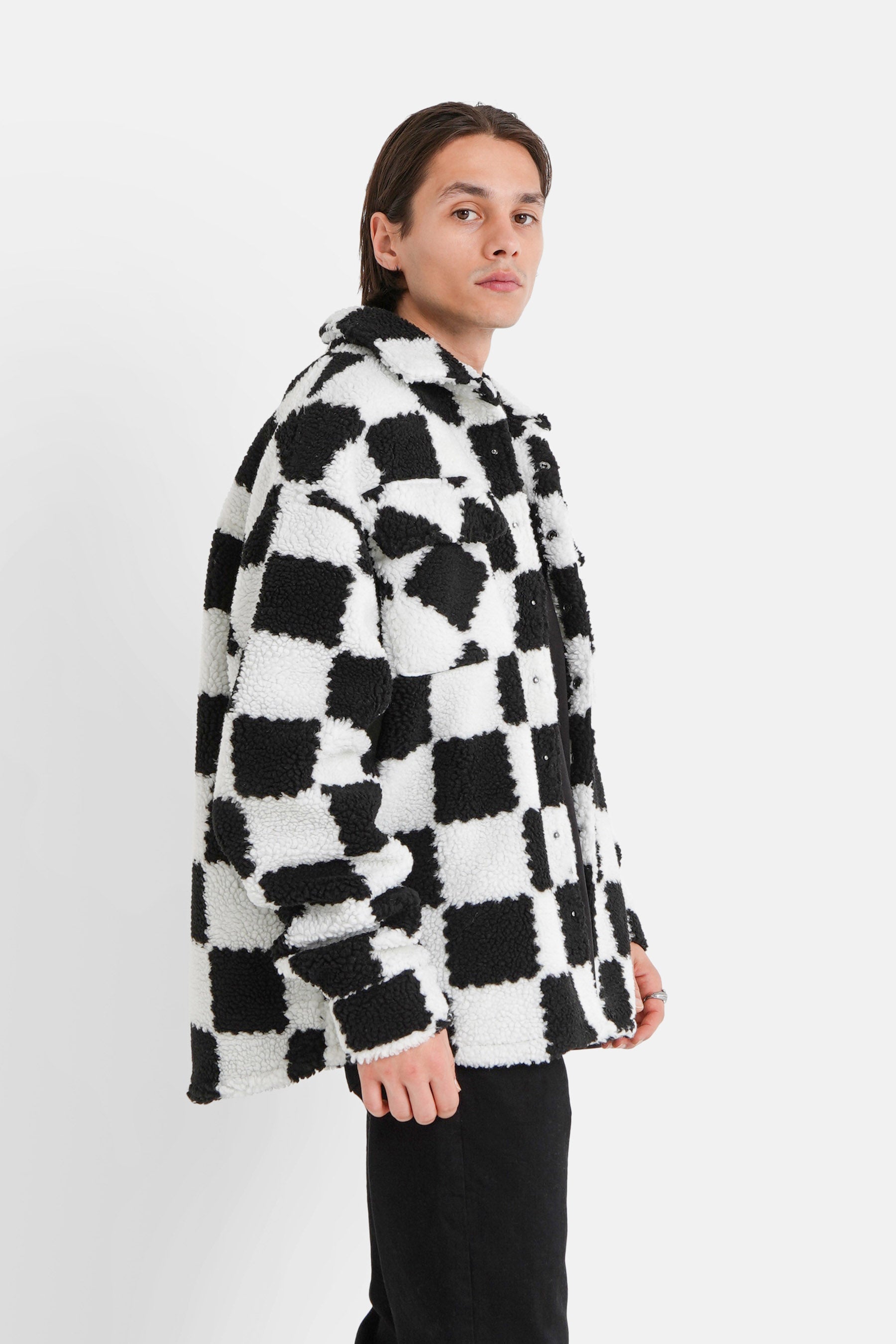 Sixth June - Veste sherpa damier Noir