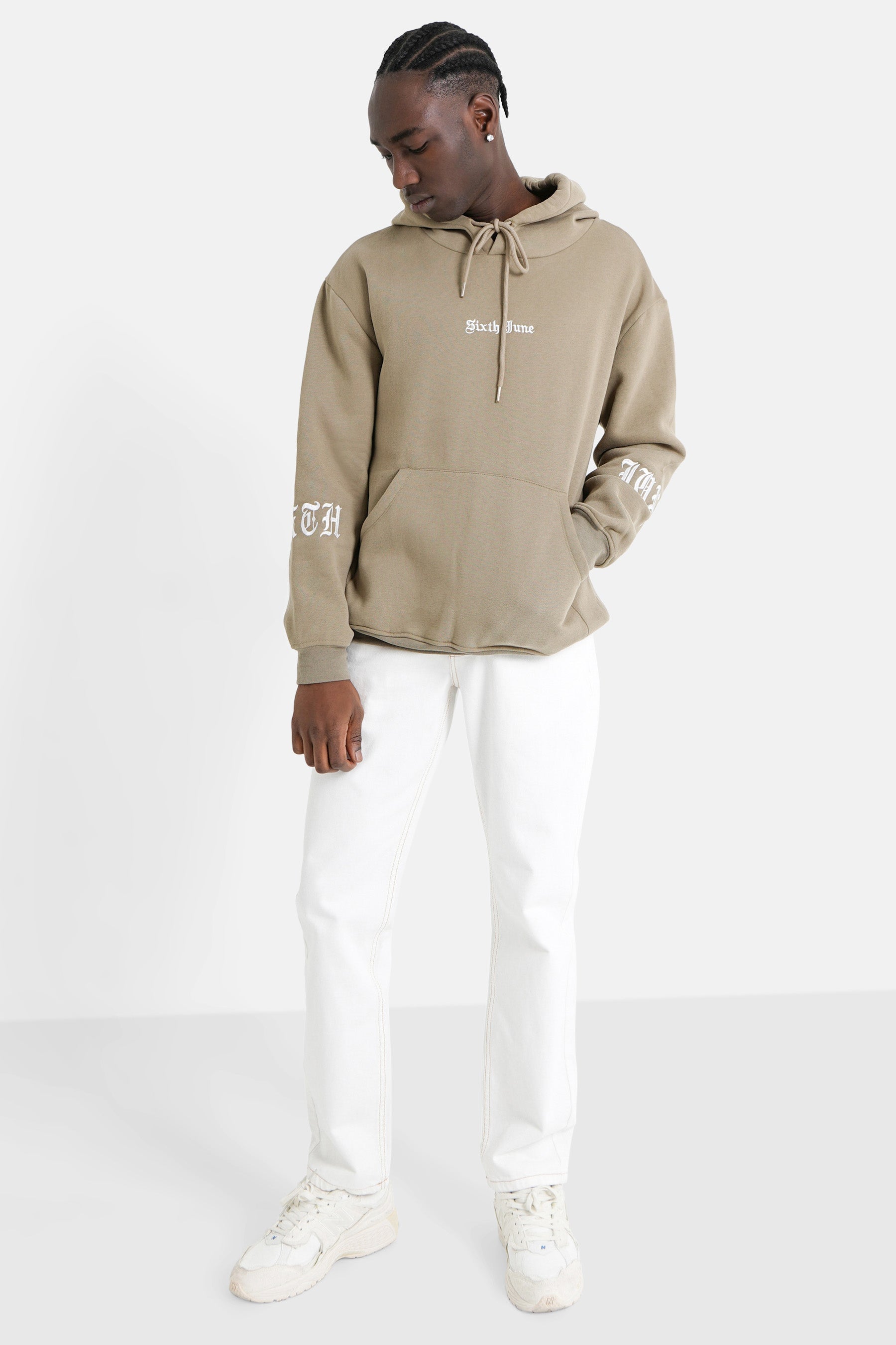 Sixth June - Sweat capuche crew molletonné Vert kaki