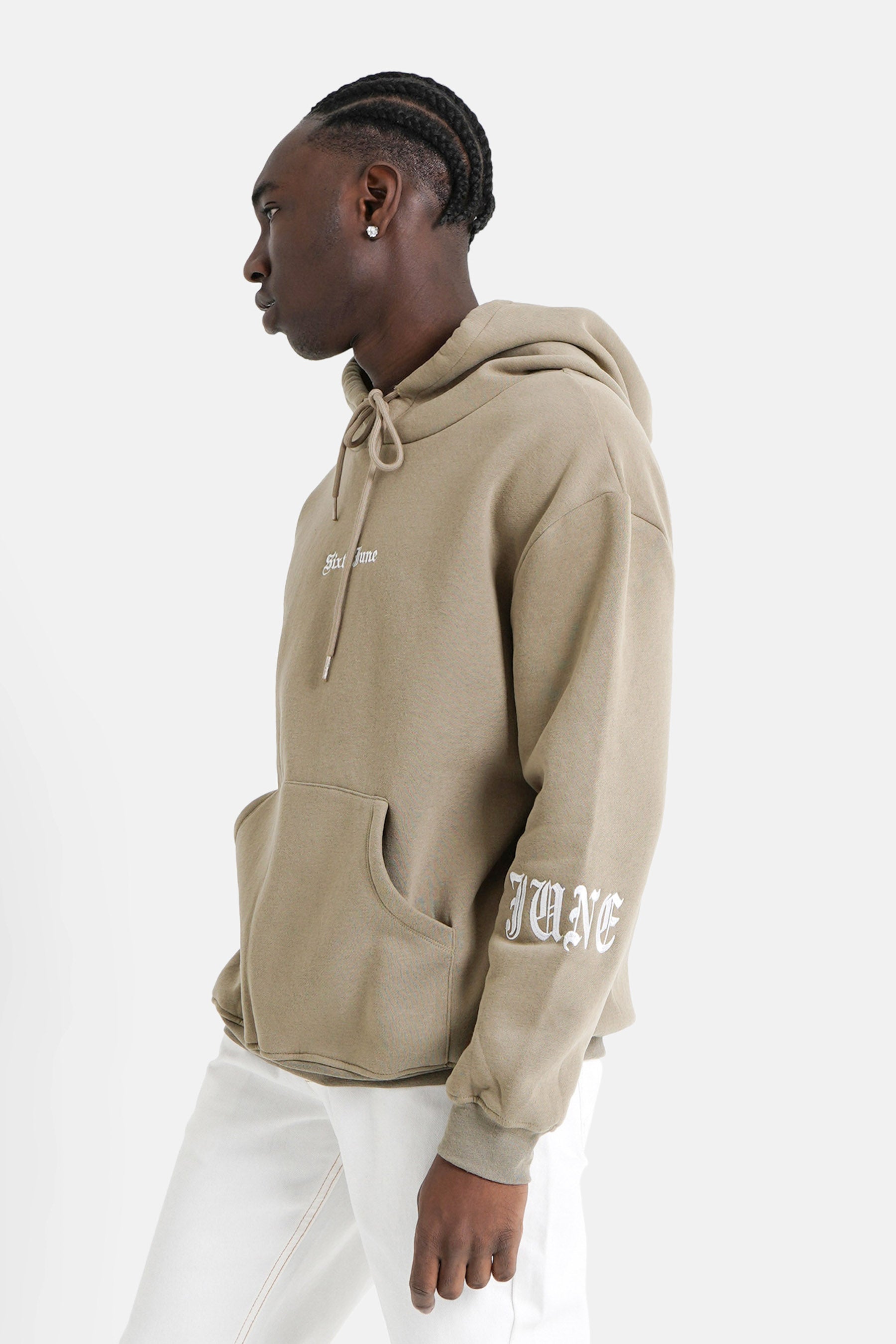 Sixth June - Sweat capuche crew molletonné Vert kaki