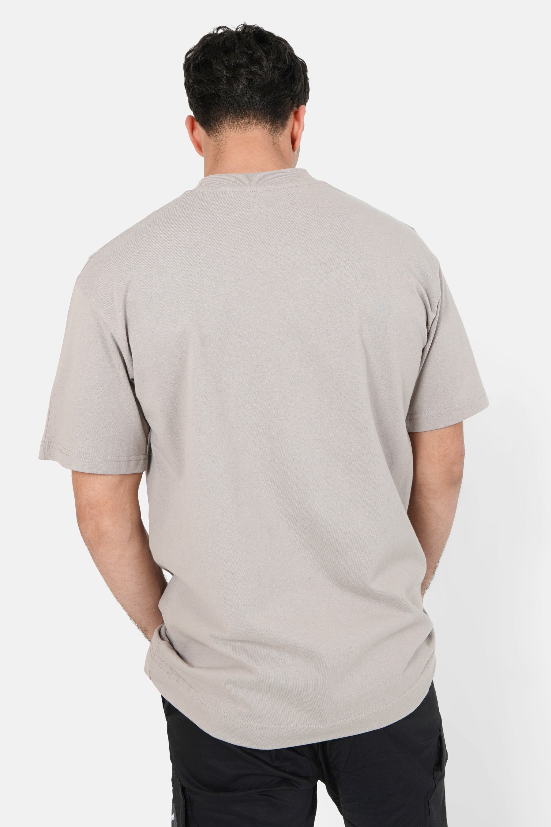 Embroidered logo t-shirt dark Beige