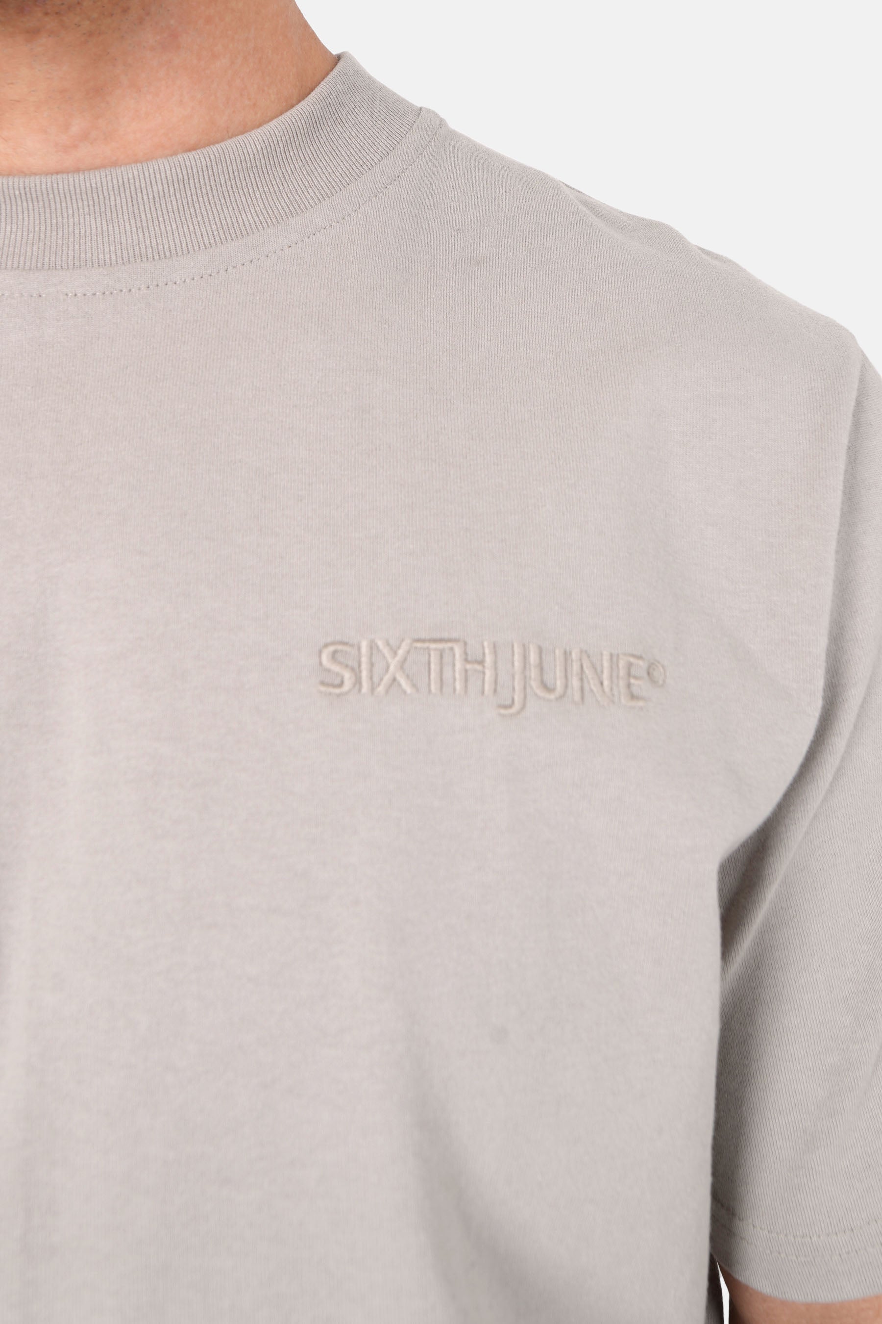 Embroidered logo t-shirt dark Beige