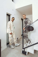 Chemise cargo bandana patchwork Beige