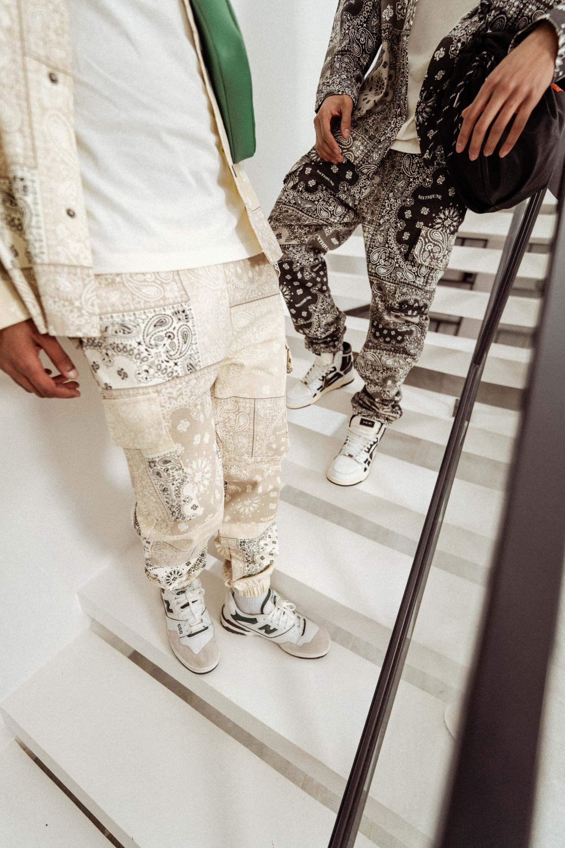 Beige Patchwork-Bandana-Cargohose