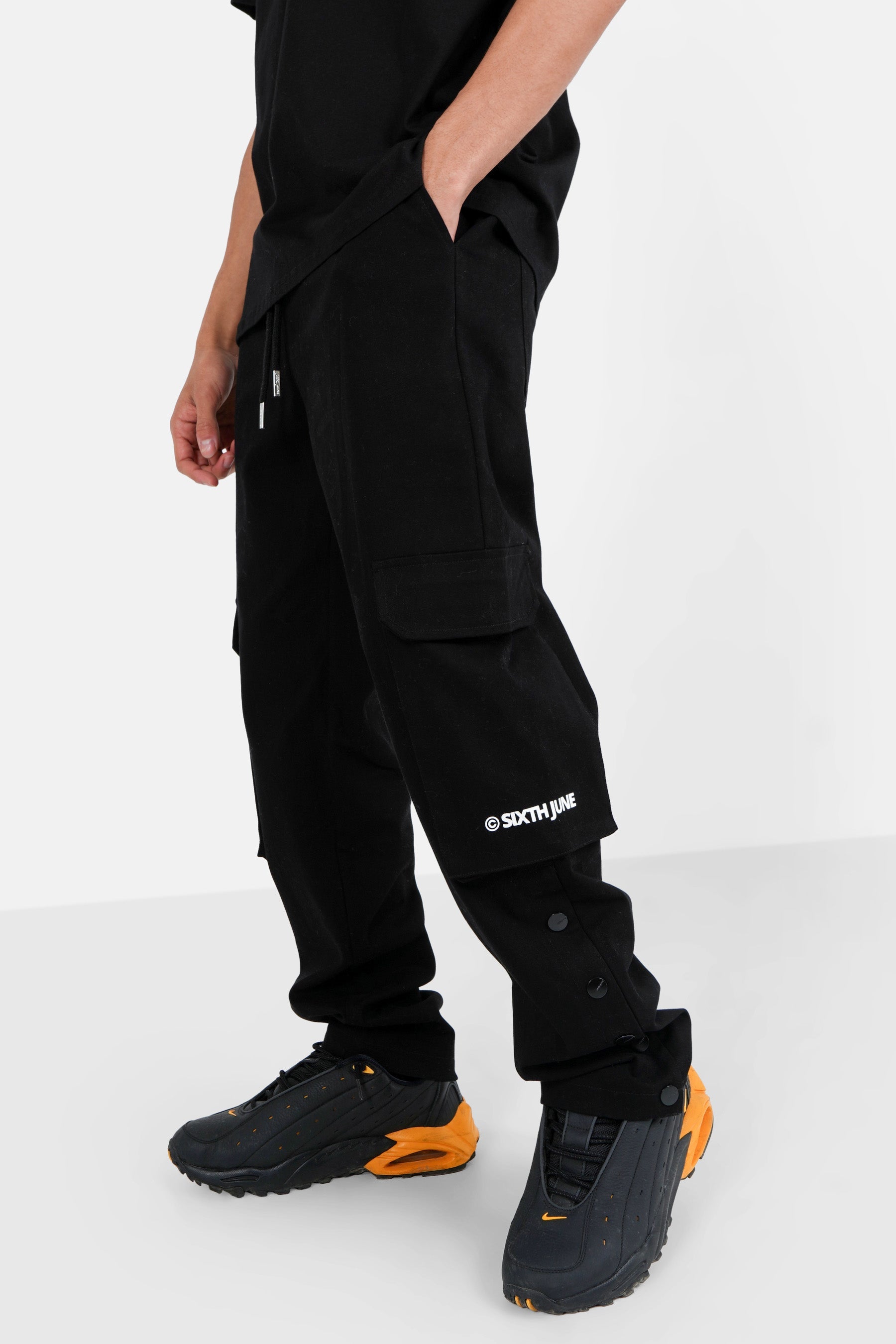 Sixth June - Pantalon cargo boutons chevilles Noir