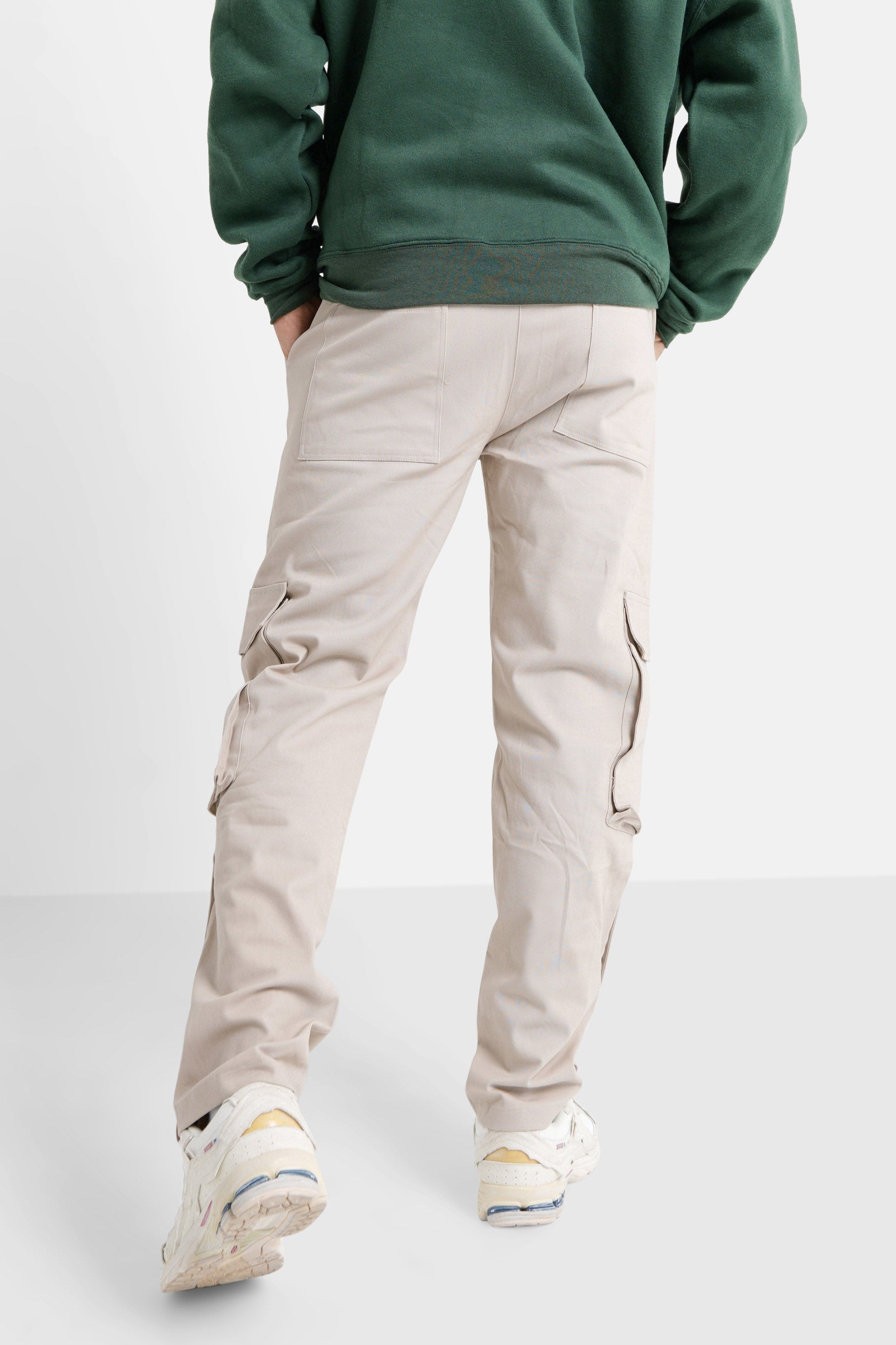 Sixth June - Pantalon cargo boutons chevilles Beige