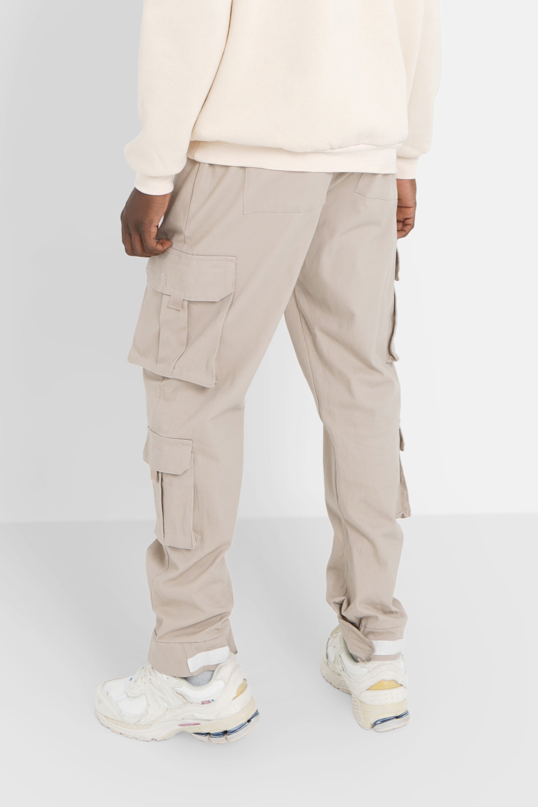 Sixth June - Pantalon cargo poches scratch Beige clair