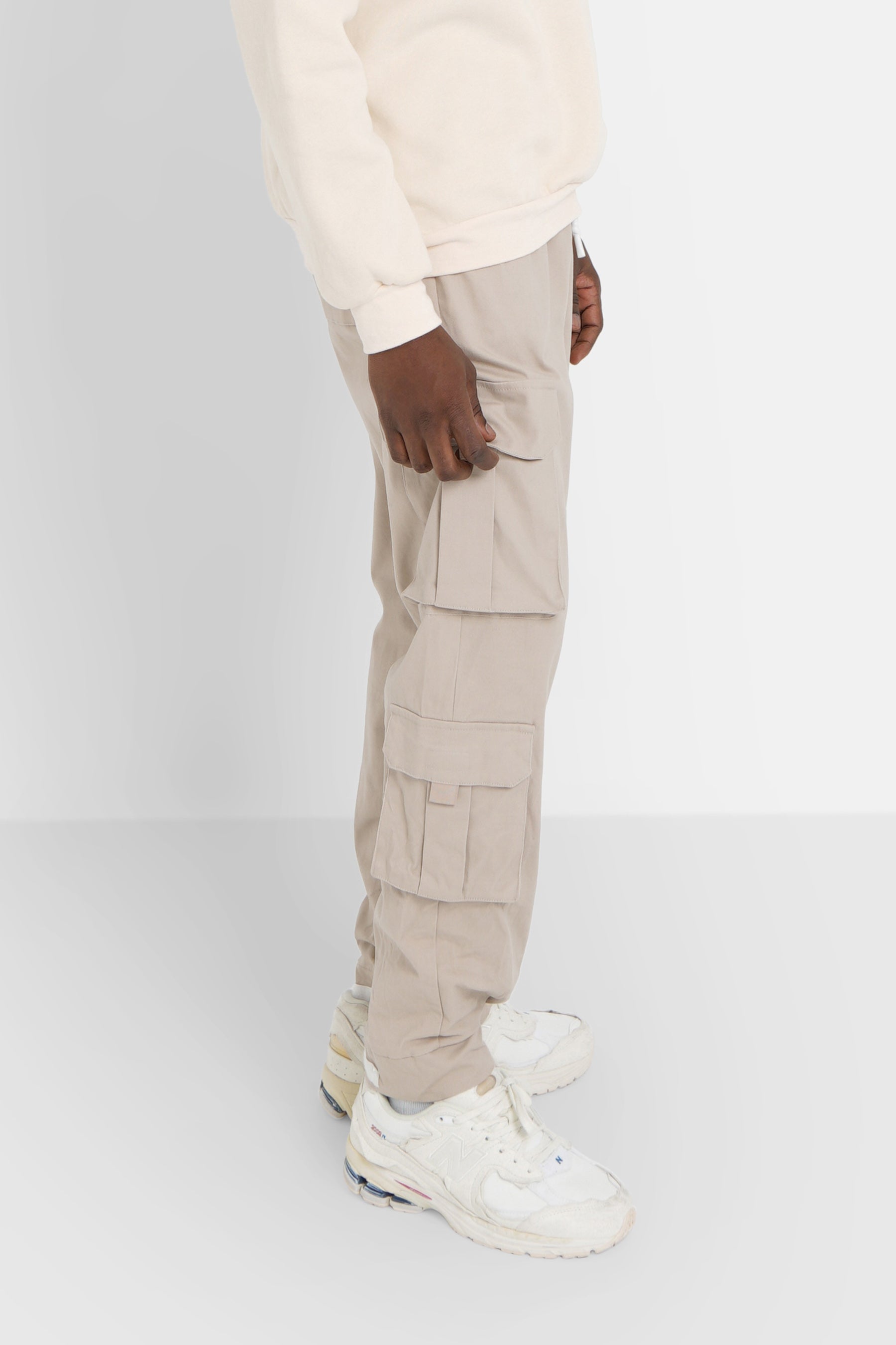 Sixth June - Pantalon cargo poches scratch Beige clair