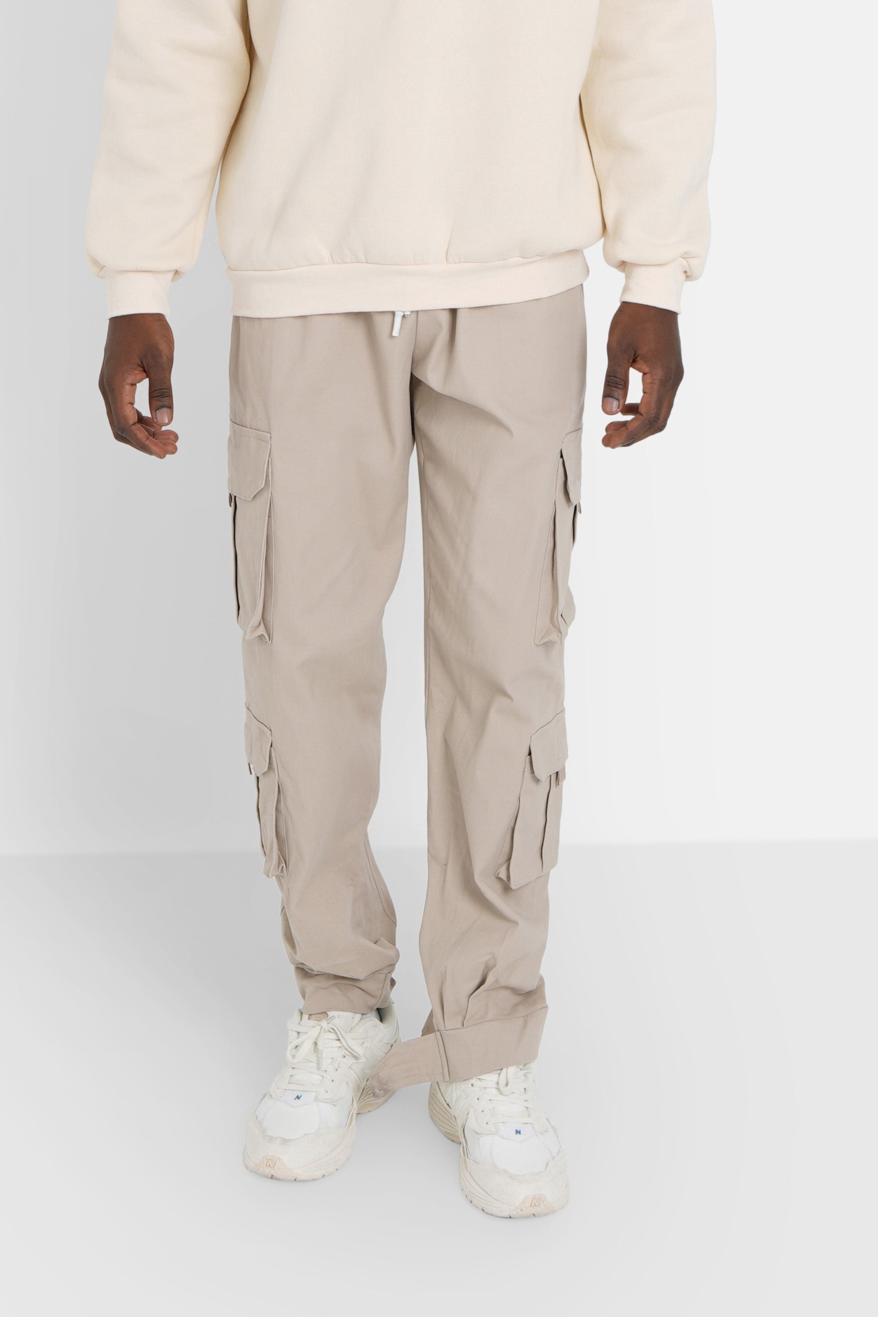 Sixth June - Pantalon cargo poches scratch Beige clair