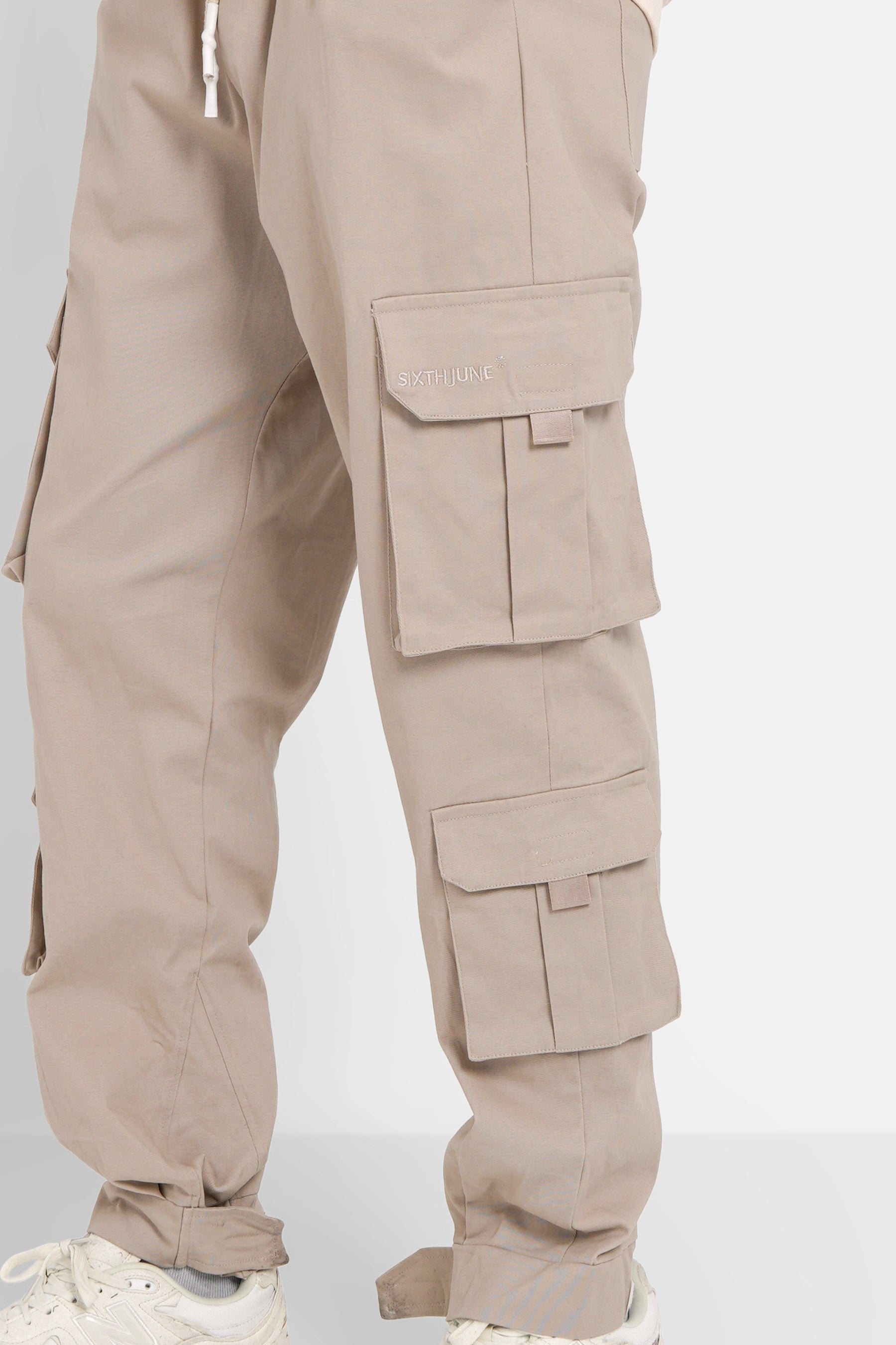 Sixth June - Pantalon cargo poches scratch Beige clair