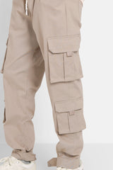 Sixth June - Pantalon cargo poches scratch Beige clair