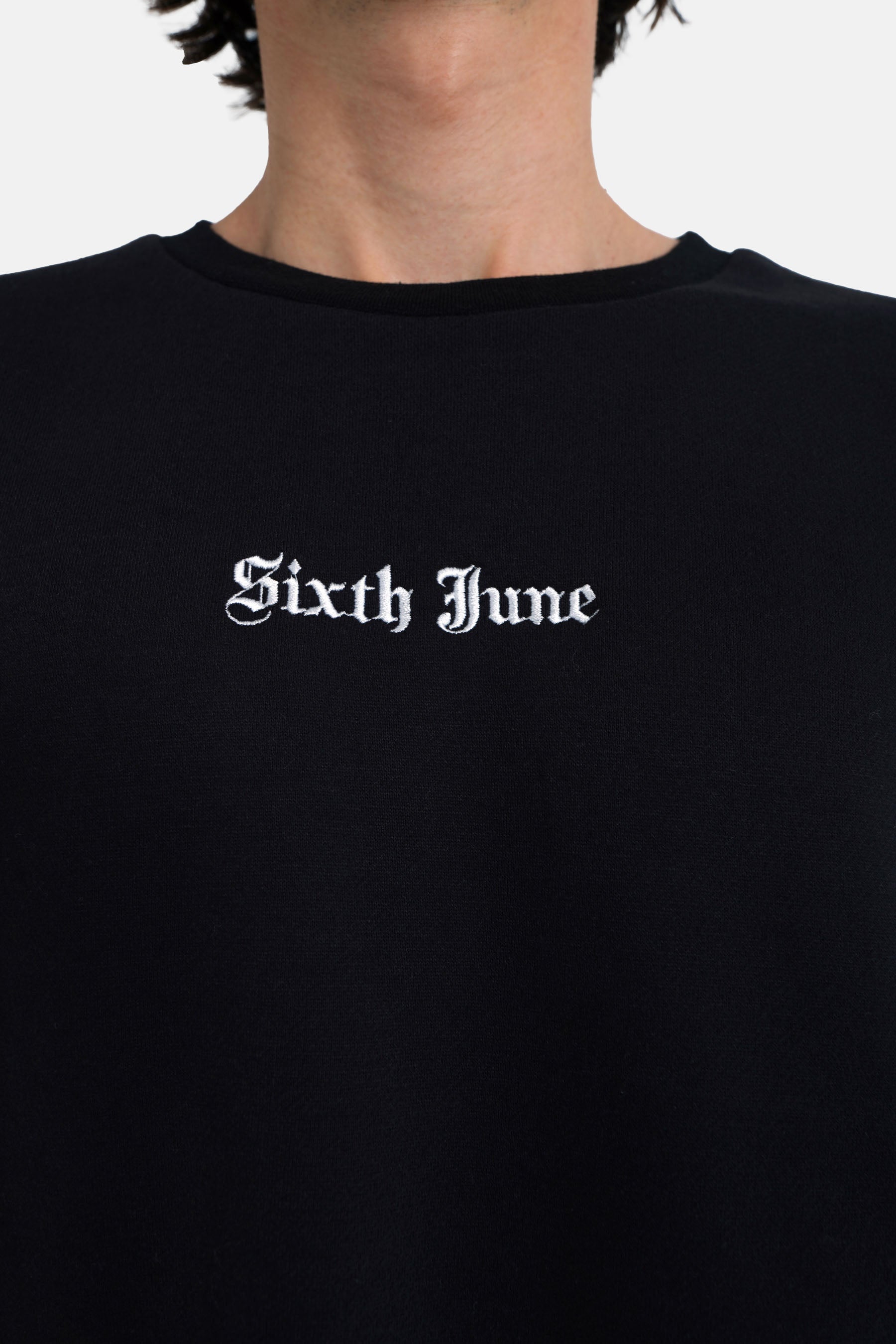 Sixth June - Sweat broderies crew Noir