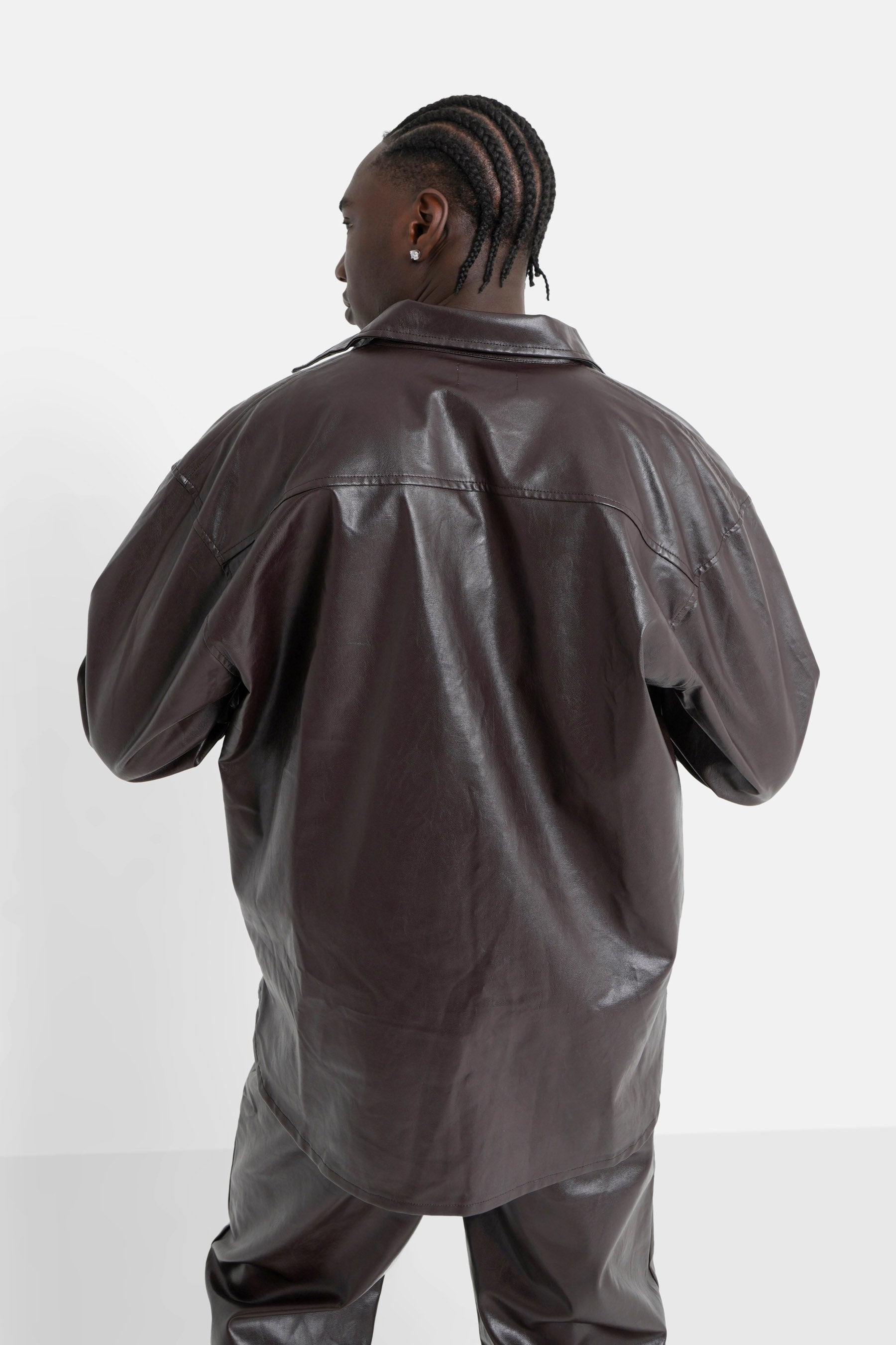 Sixth June - Chemise manches longues simili cuir Marron