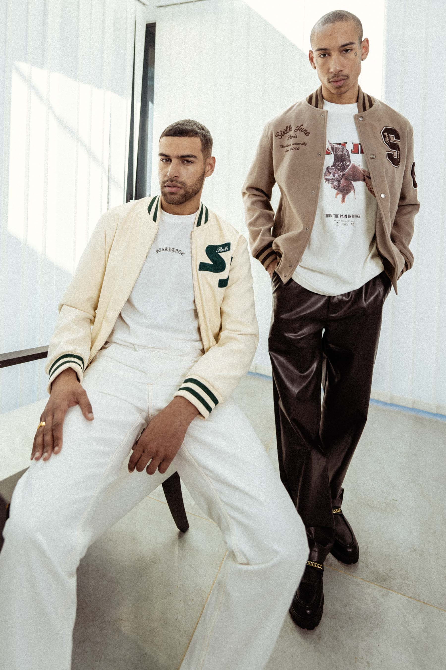 Veste teddy bi-matière Beige