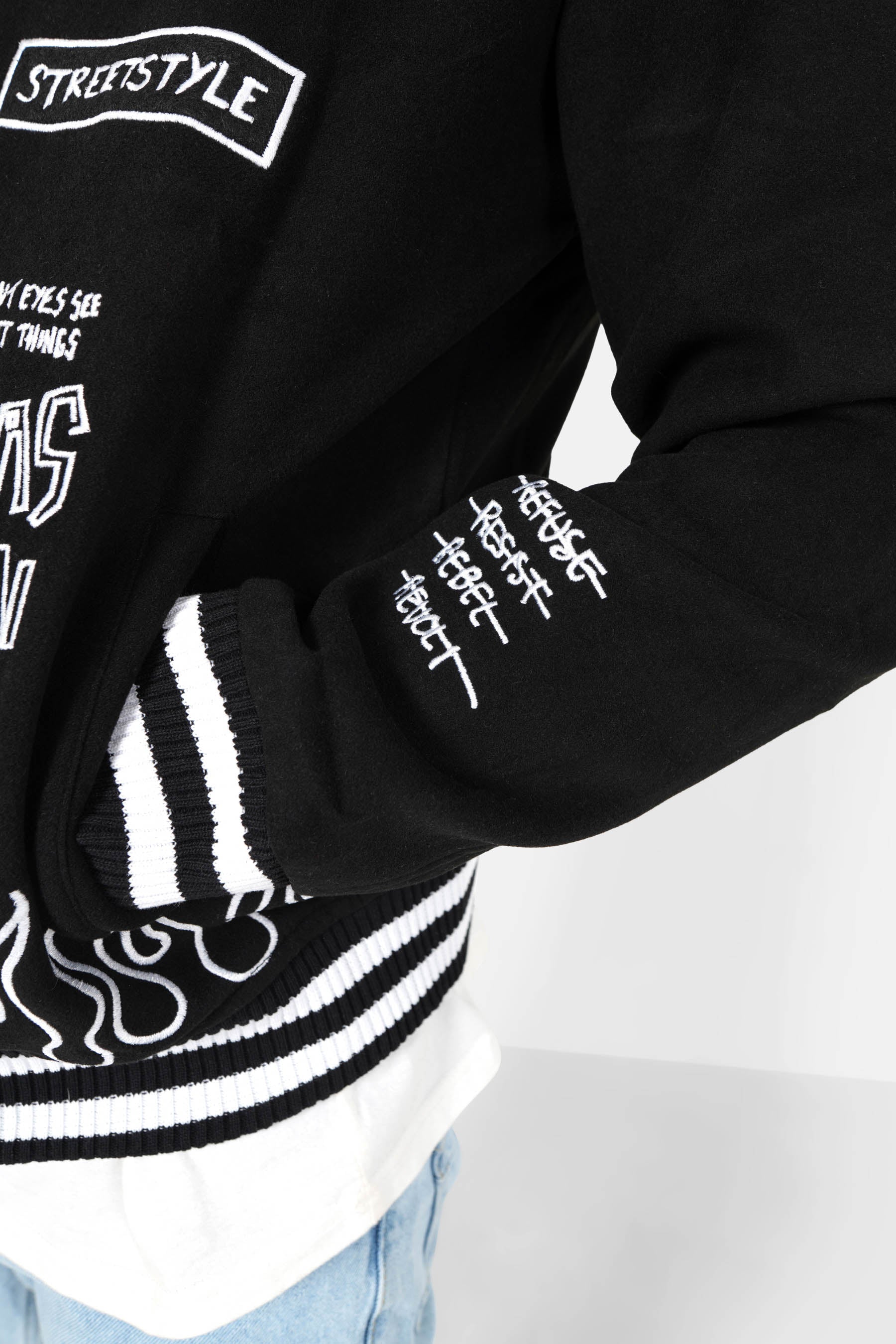 Veste customisée crew Noir