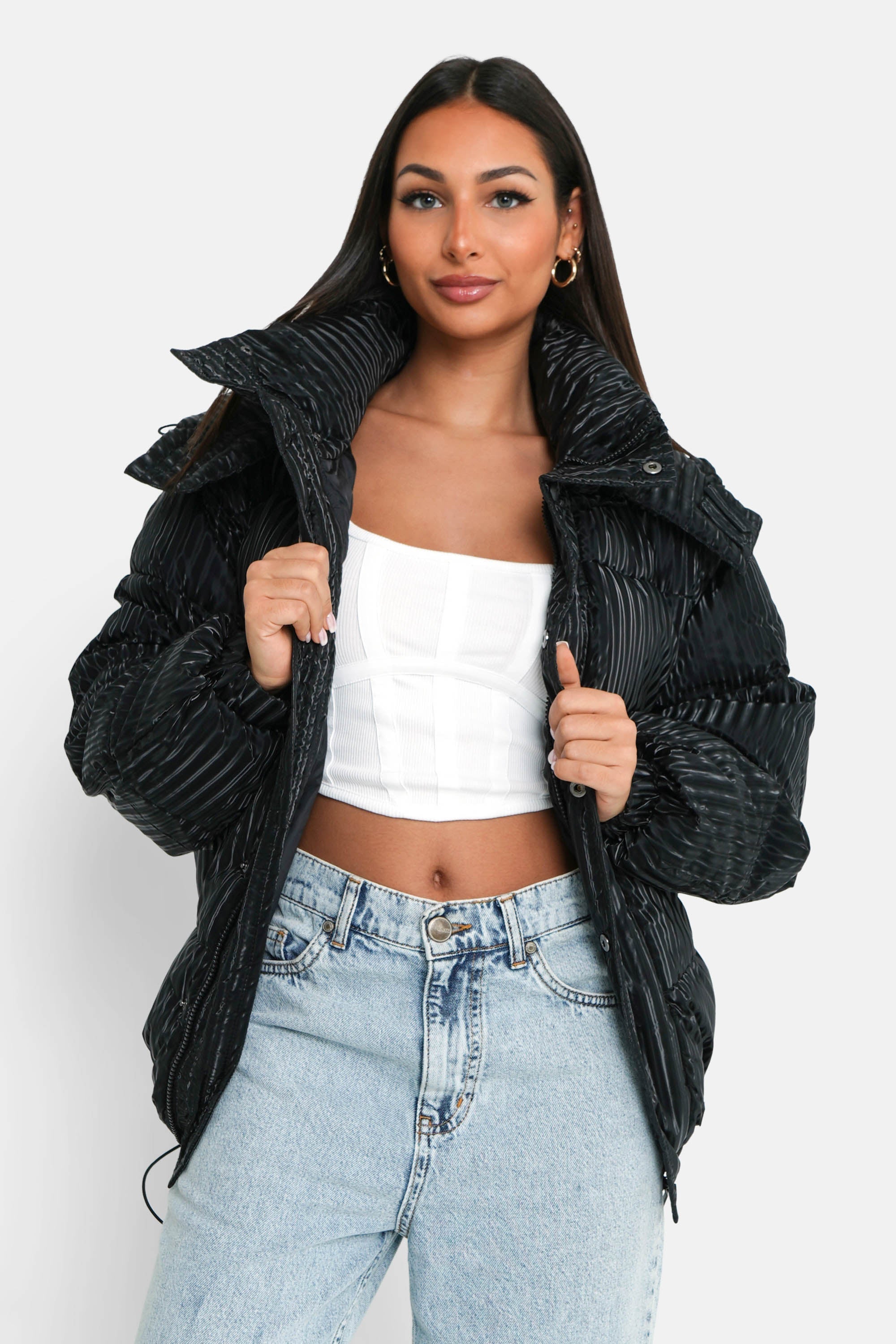 Sixth June - Doudoune effet brillant Noir