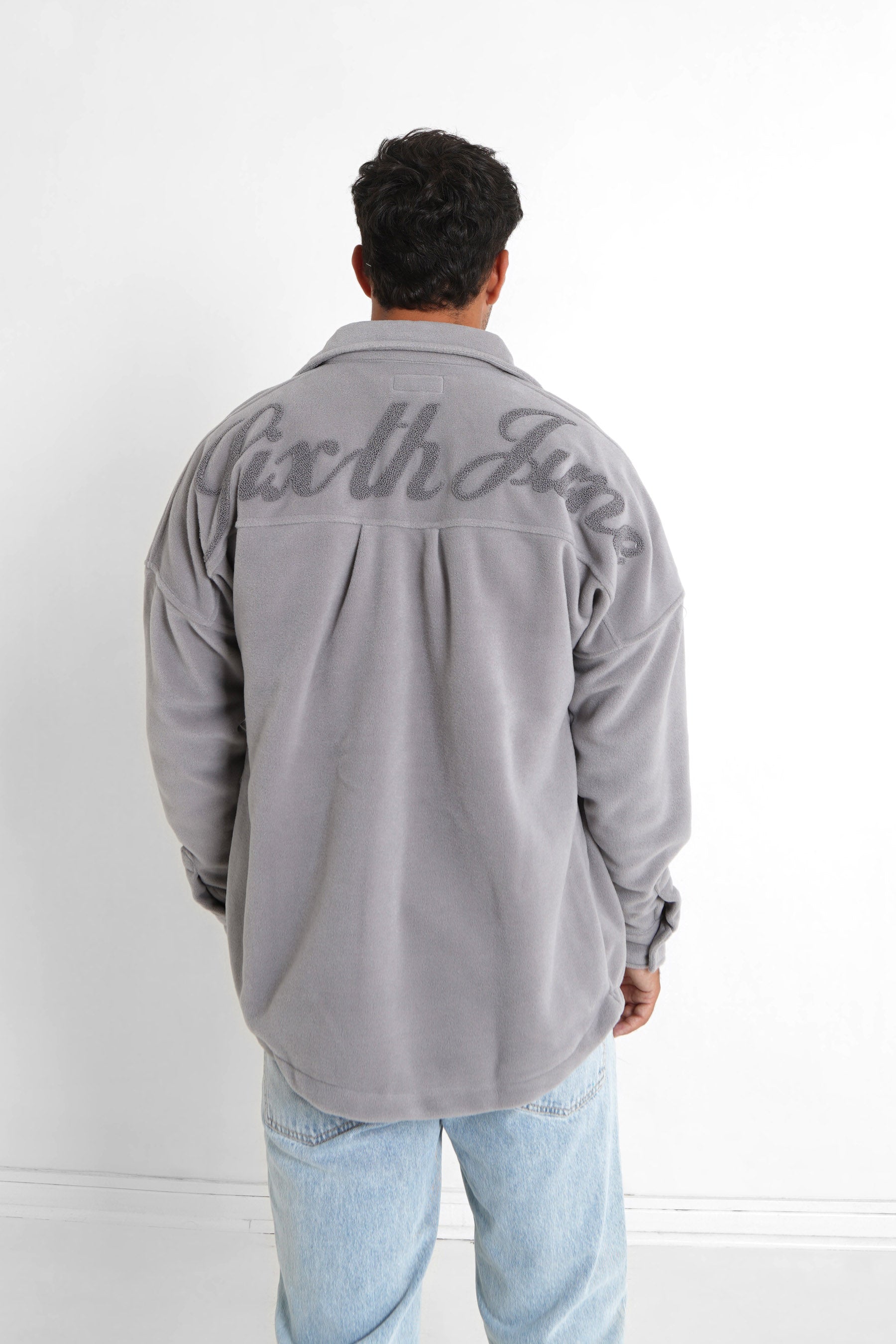 Sixth June - Chemise polaire patch curly Gris clair