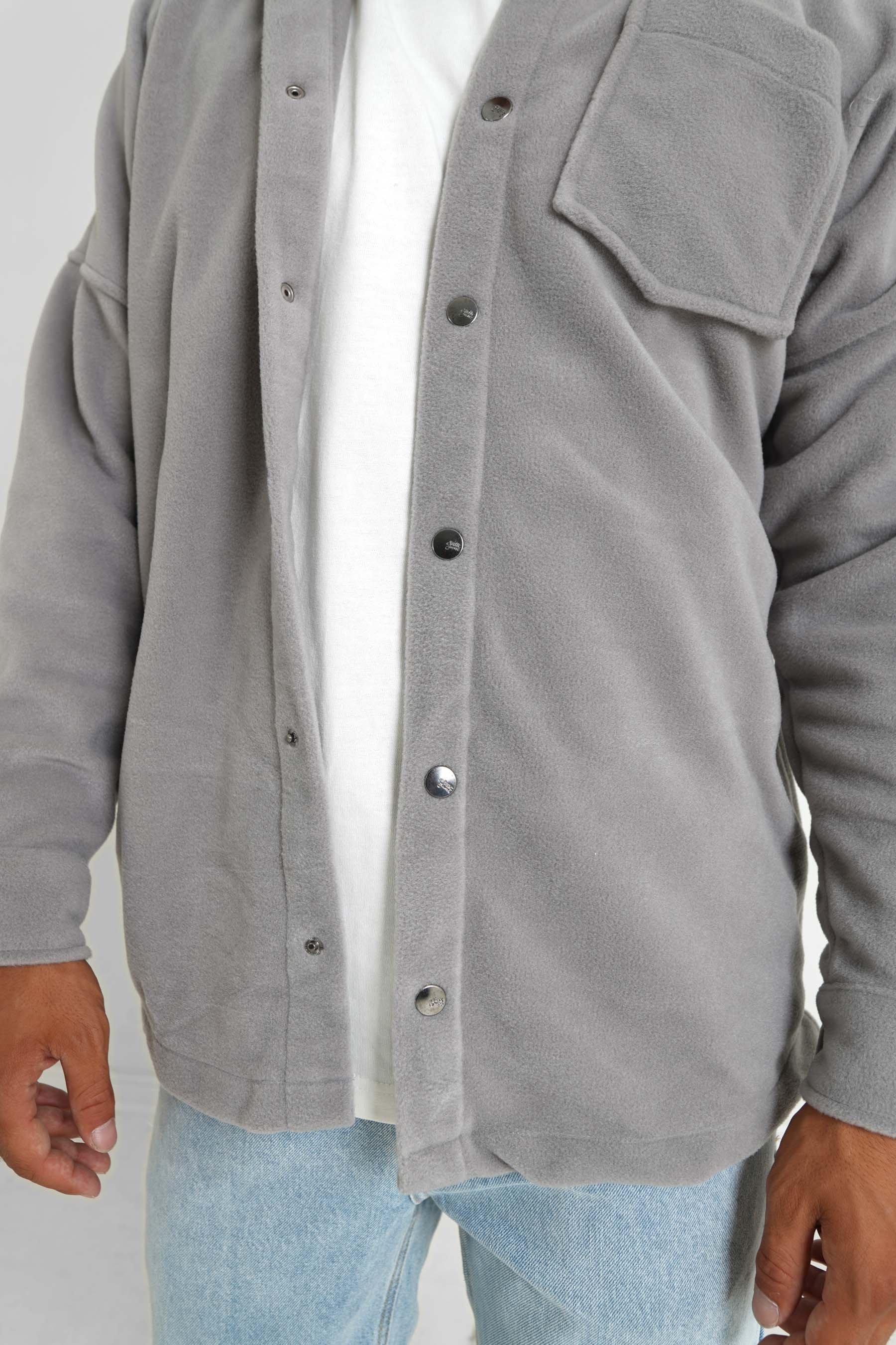 Sixth June - Chemise polaire patch curly Gris clair