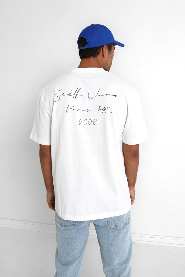 Sixth June - T-shirt signature arrière Blanc cassé