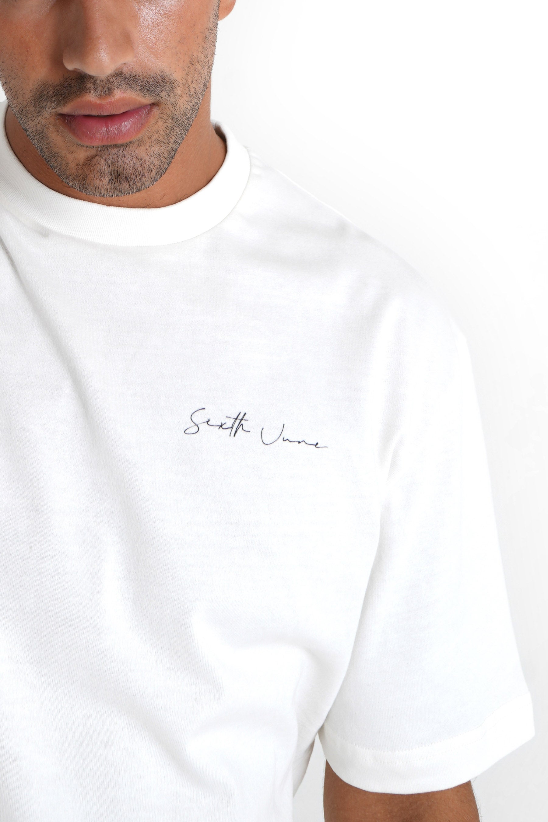 Sixth June - T-shirt signature arrière Blanc cassé