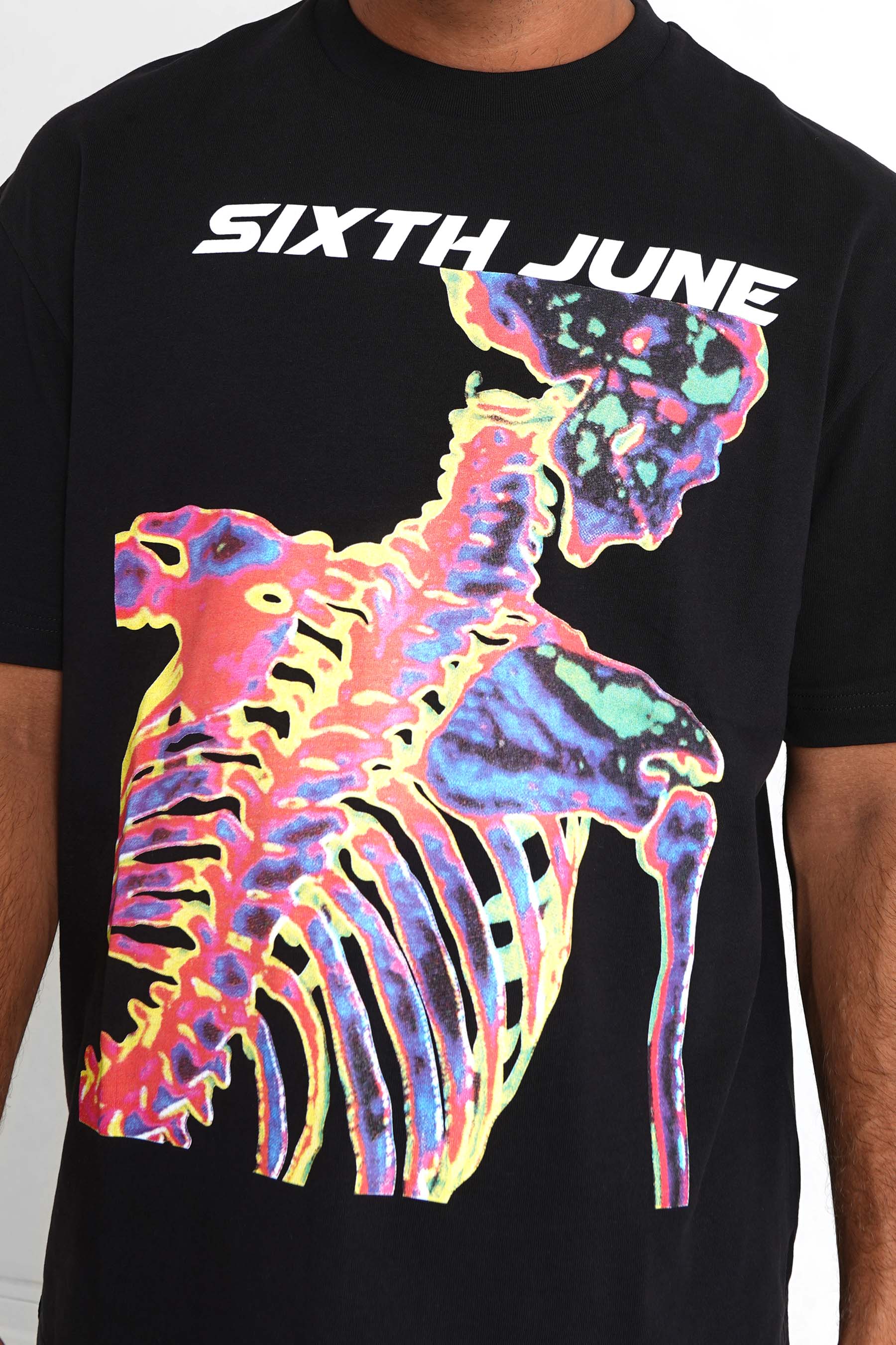 T-shirt vintage squelette Noir