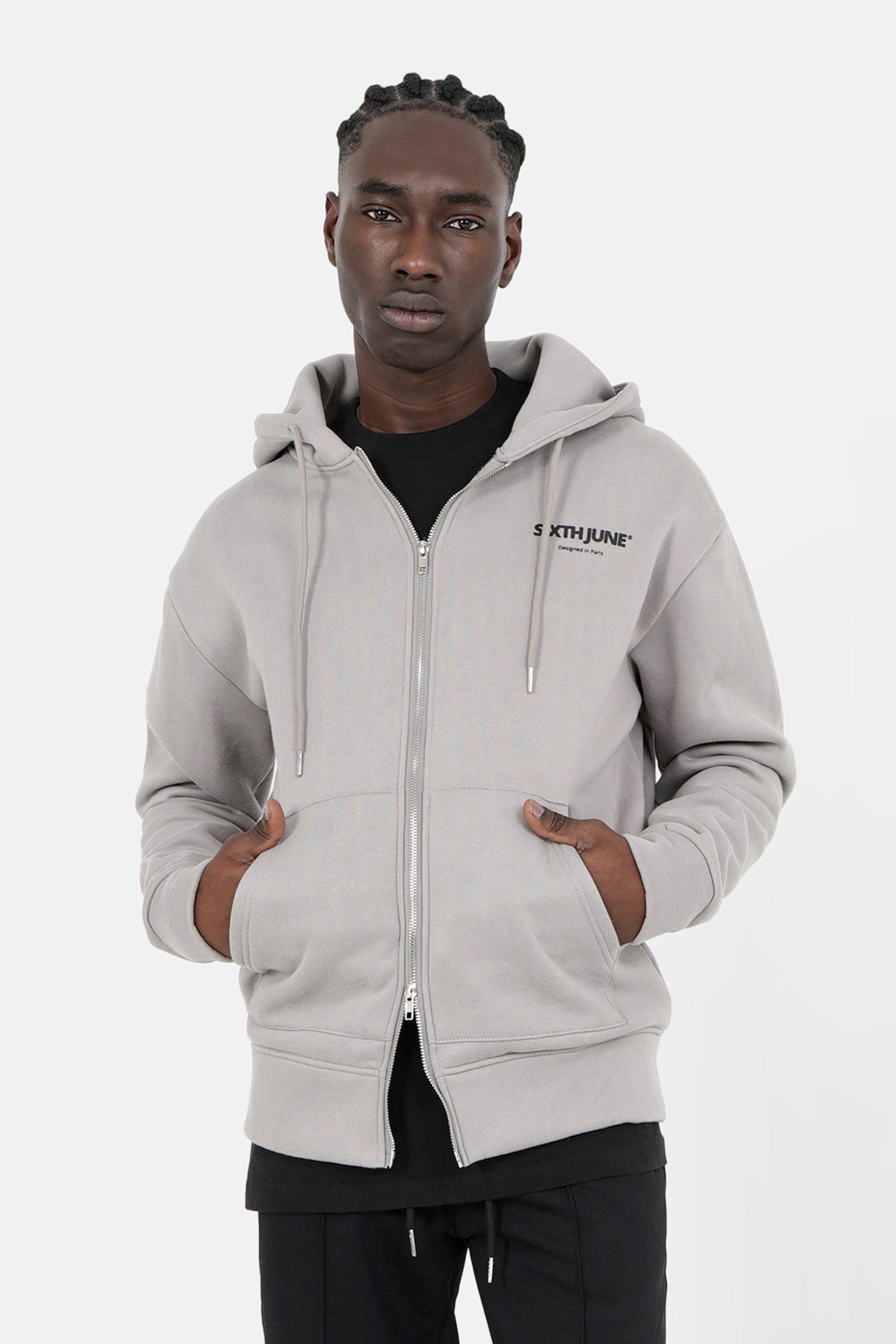 Gilet zippé Love Matters Gris