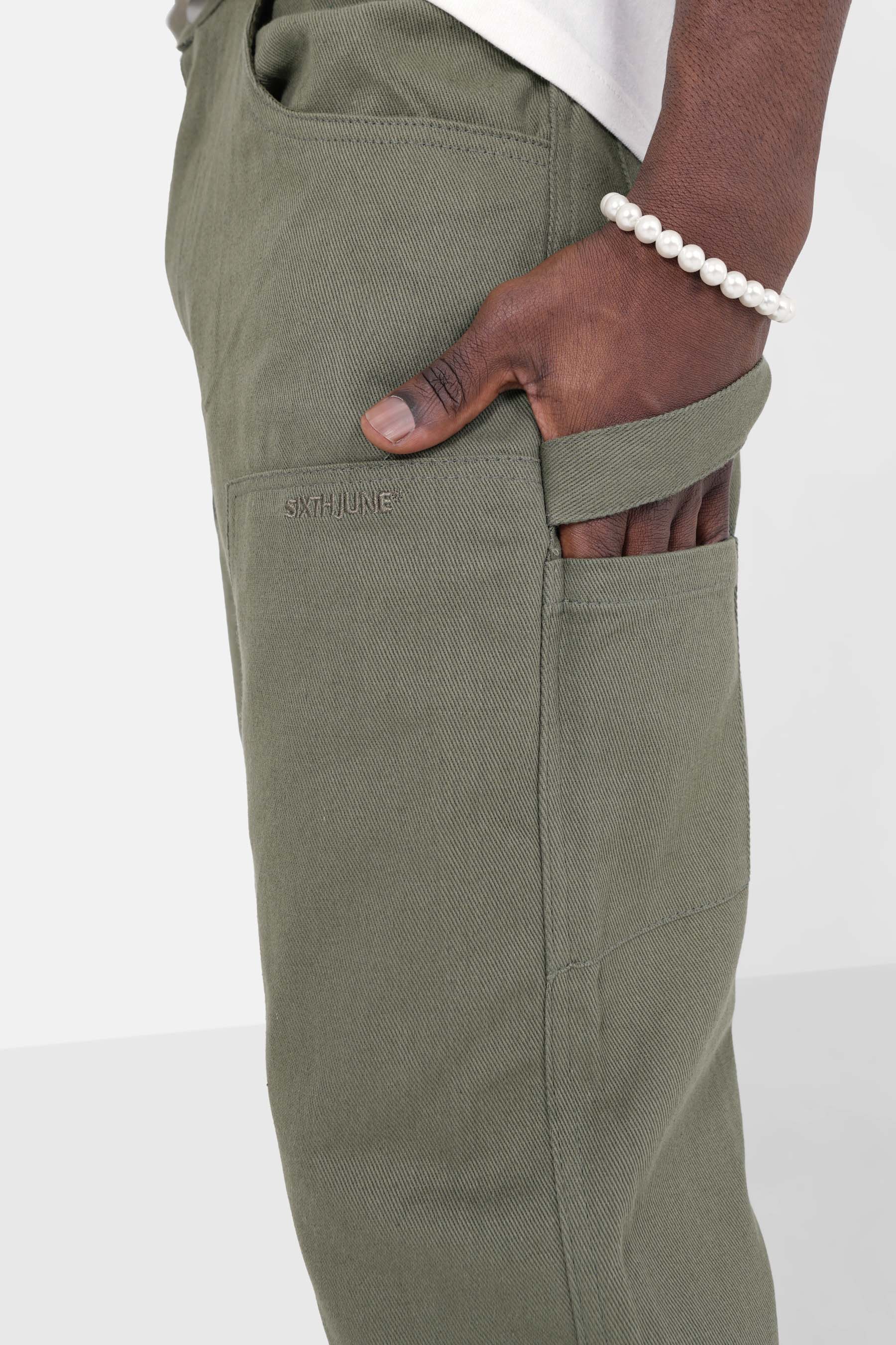 Pantalon carpenter poches Vert kaki