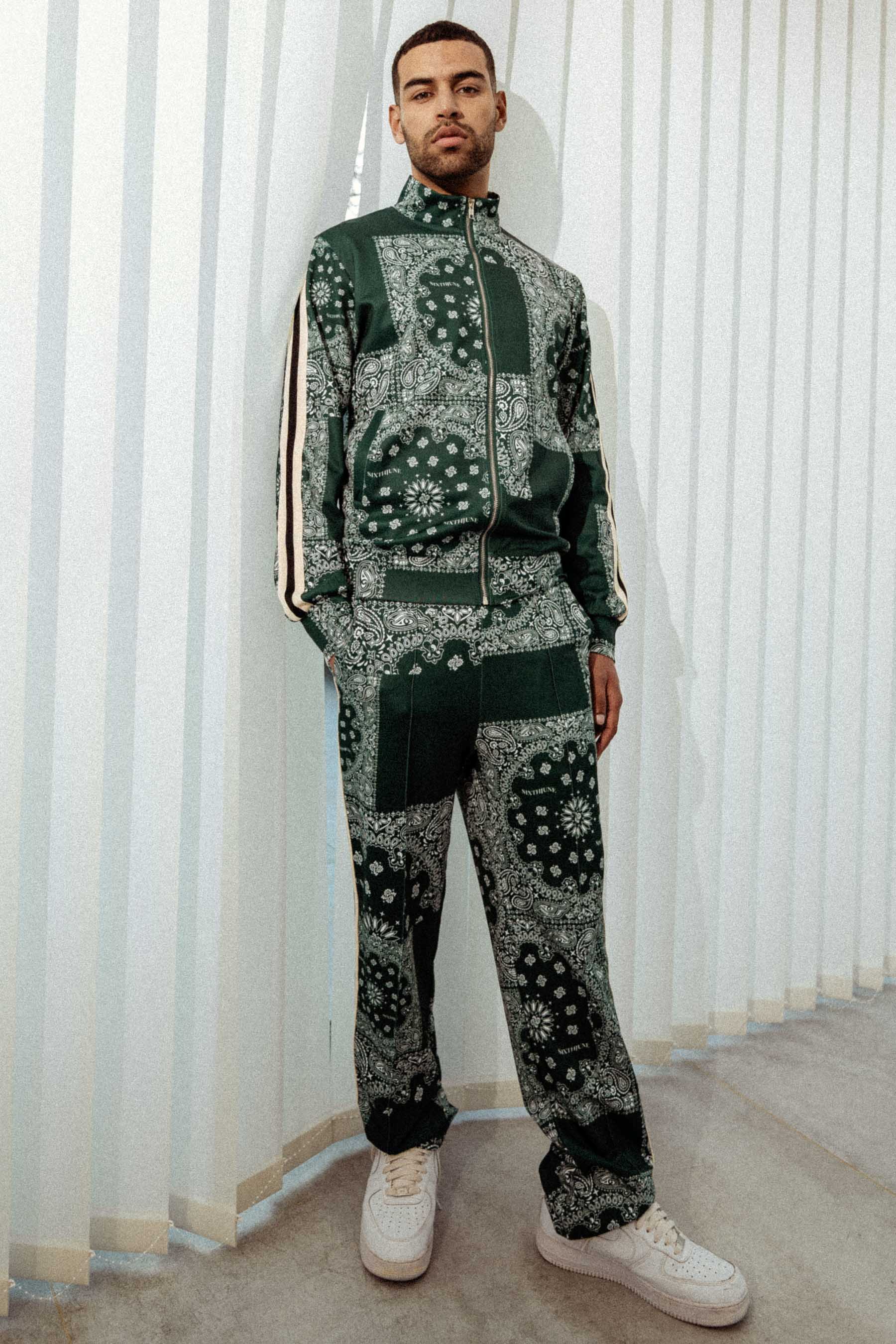 Jogging bandana patchwork Vert foncé